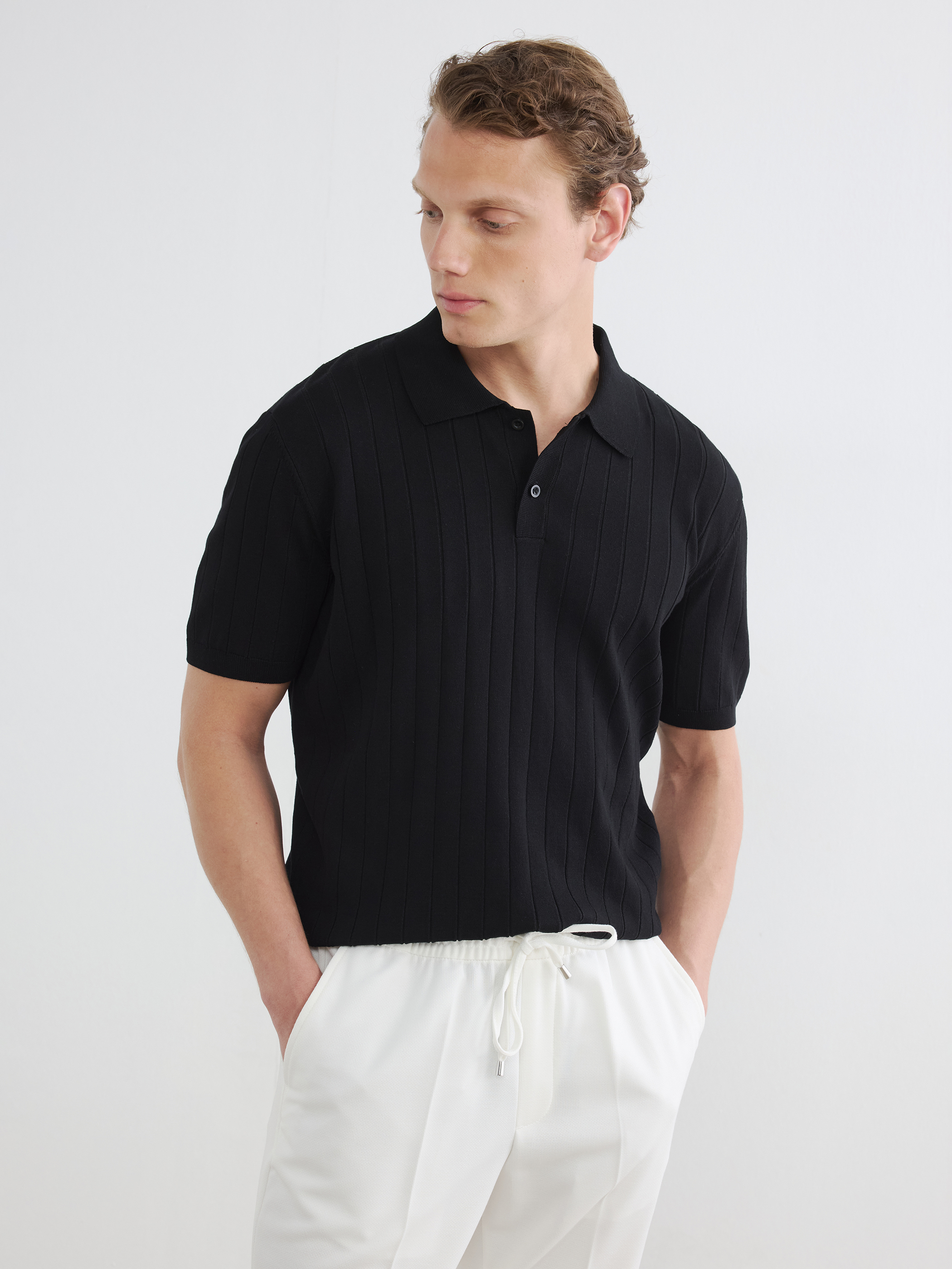 LCW Vision Polo Yaka Fitilli Erkek Triko Tişört
