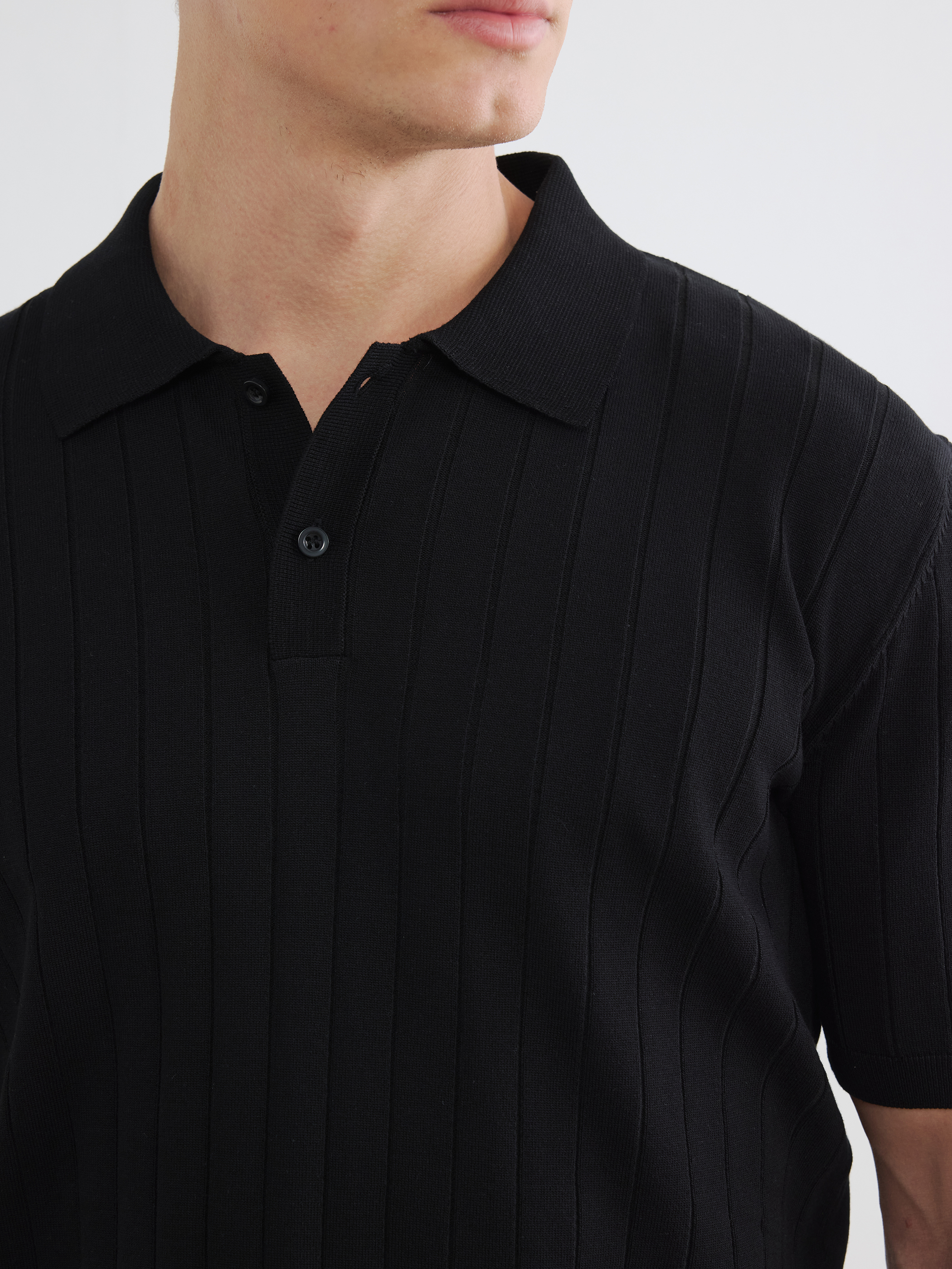 LCW Vision Polo Yaka Fitilli Erkek Triko Tişört görsel 3