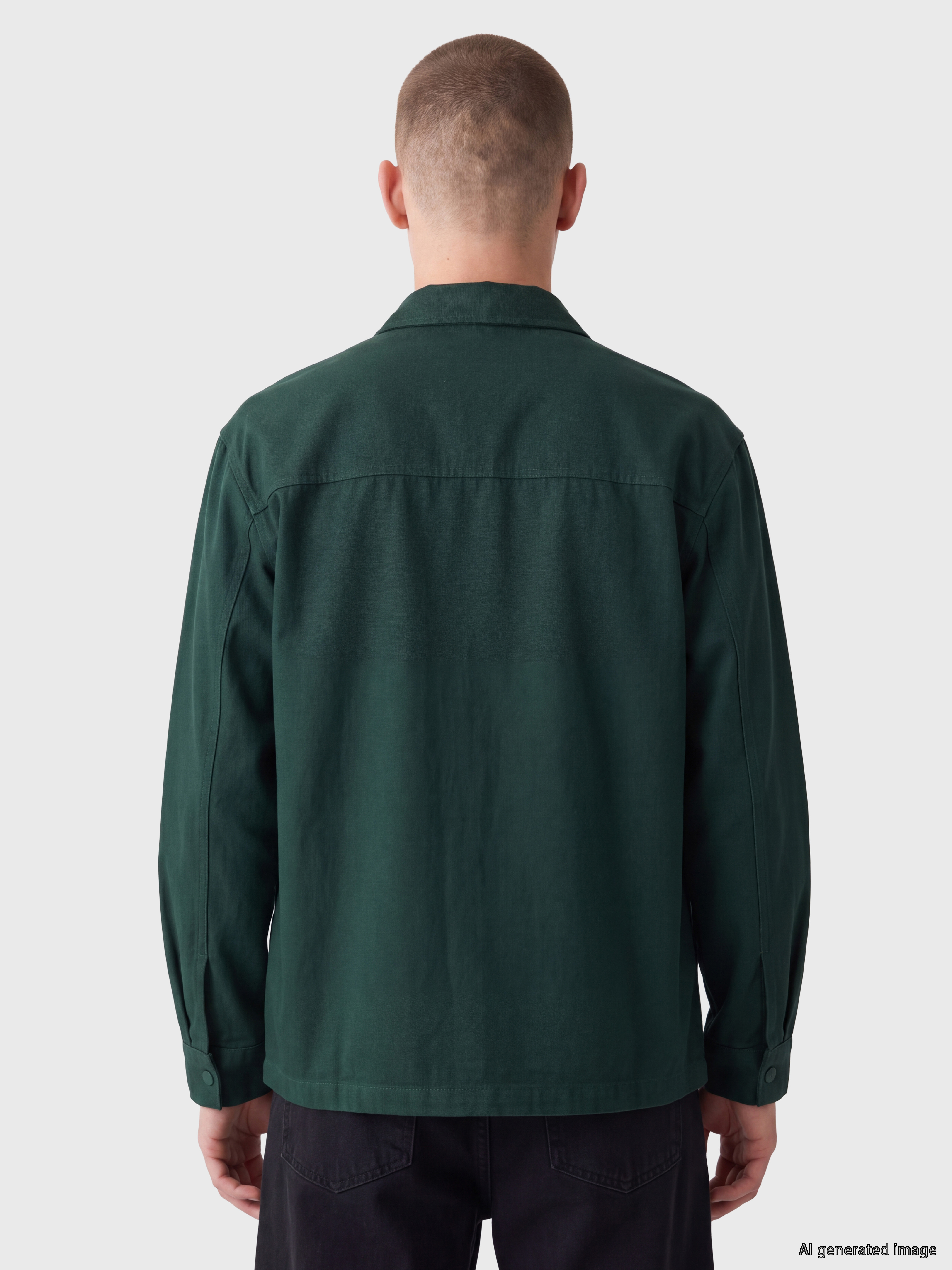 XSIDE Relax Fit Nakışlı Erkek Gabardin Gömlek Ceket görsel 4