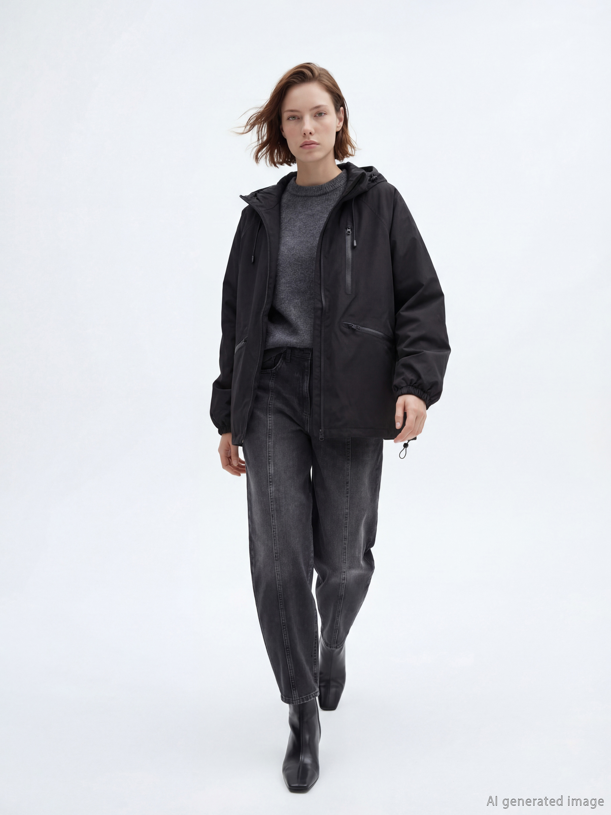 LC WAIKIKI Kapüşonlu Oversize Kadın Yağmurluk