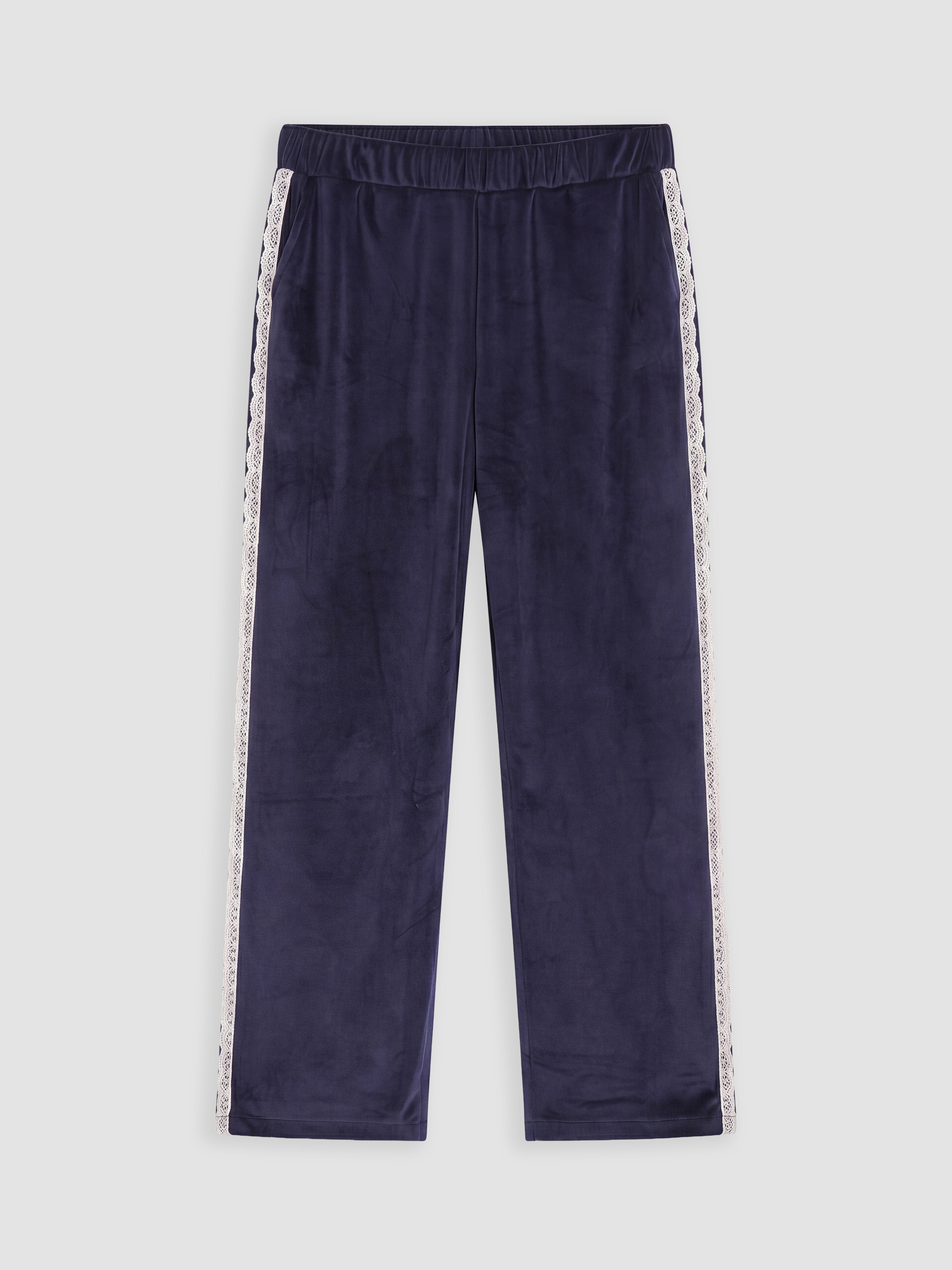 LCW DREAM Yanları Şeritli Kadın Kadife Pijama Altı görsel 5