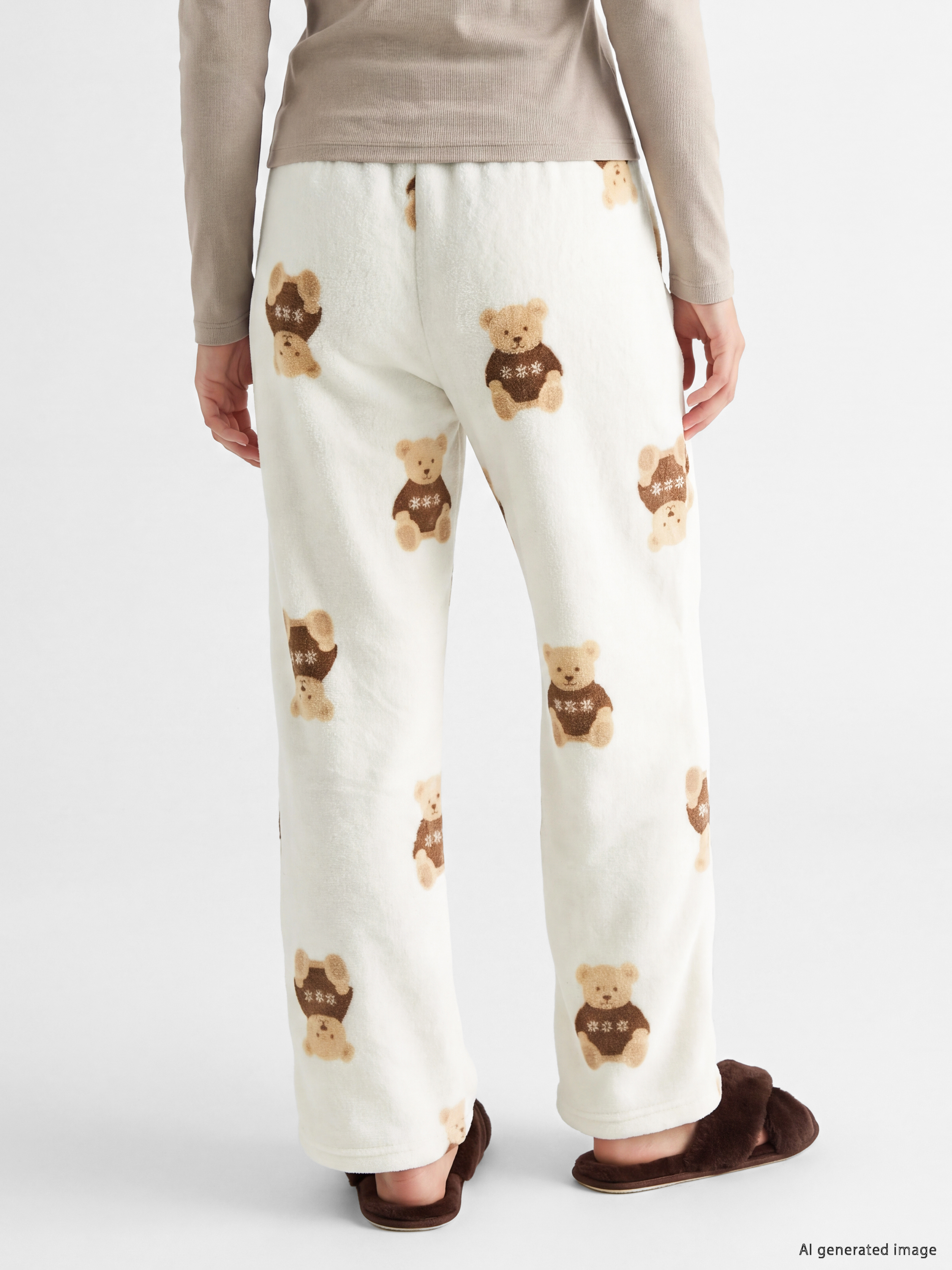 LCW DREAM Ayı Teddy Desenli Kadın Pelüş Pijama Altı görsel 4