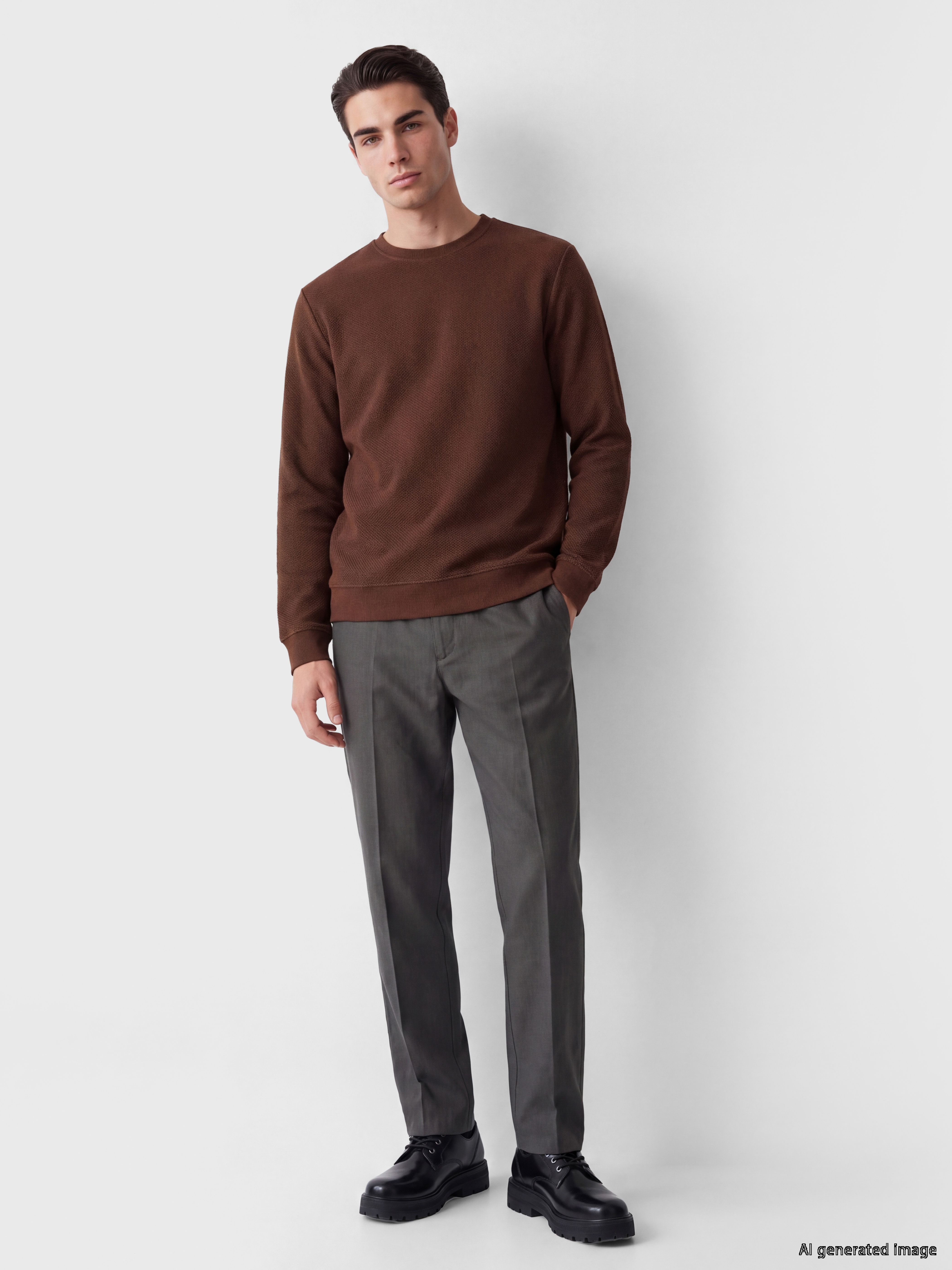 LCWAIKIKI Classic Bisiklet Yaka Erkek Sweatshirt görsel 2