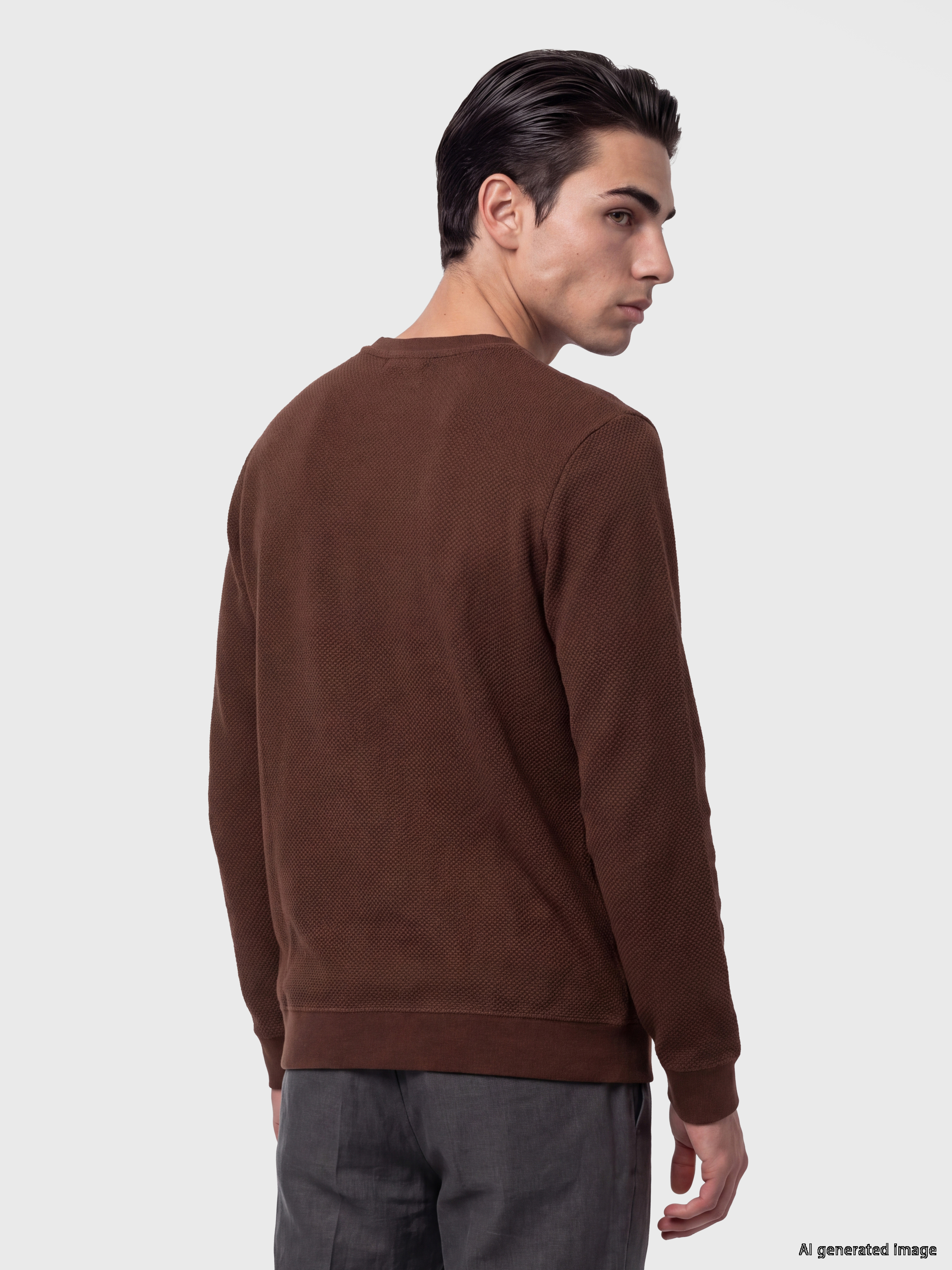 LCWAIKIKI Classic Bisiklet Yaka Erkek Sweatshirt görsel 3