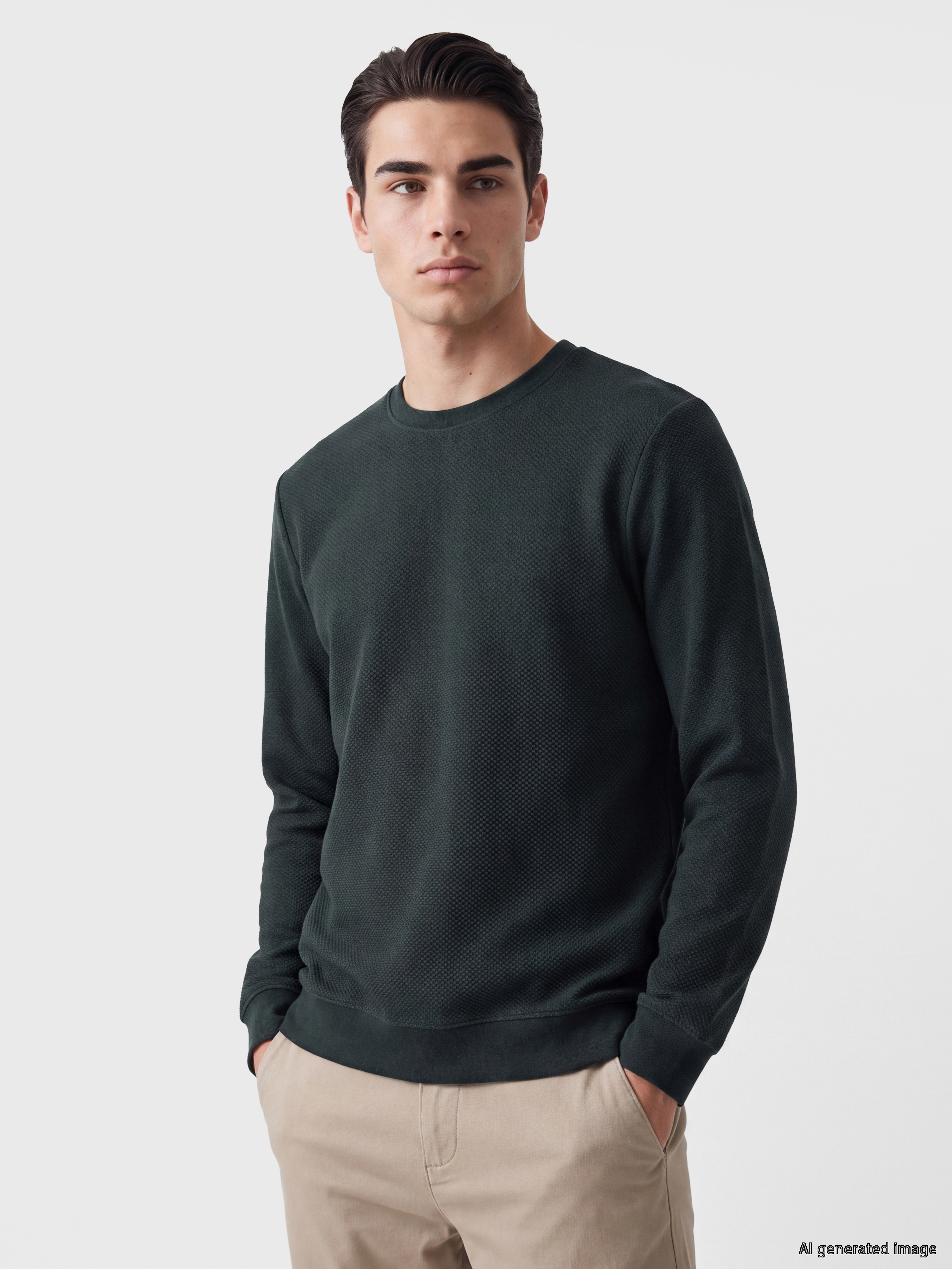 LCWAIKIKI Classic Bisiklet Yaka Erkek Sweatshirt