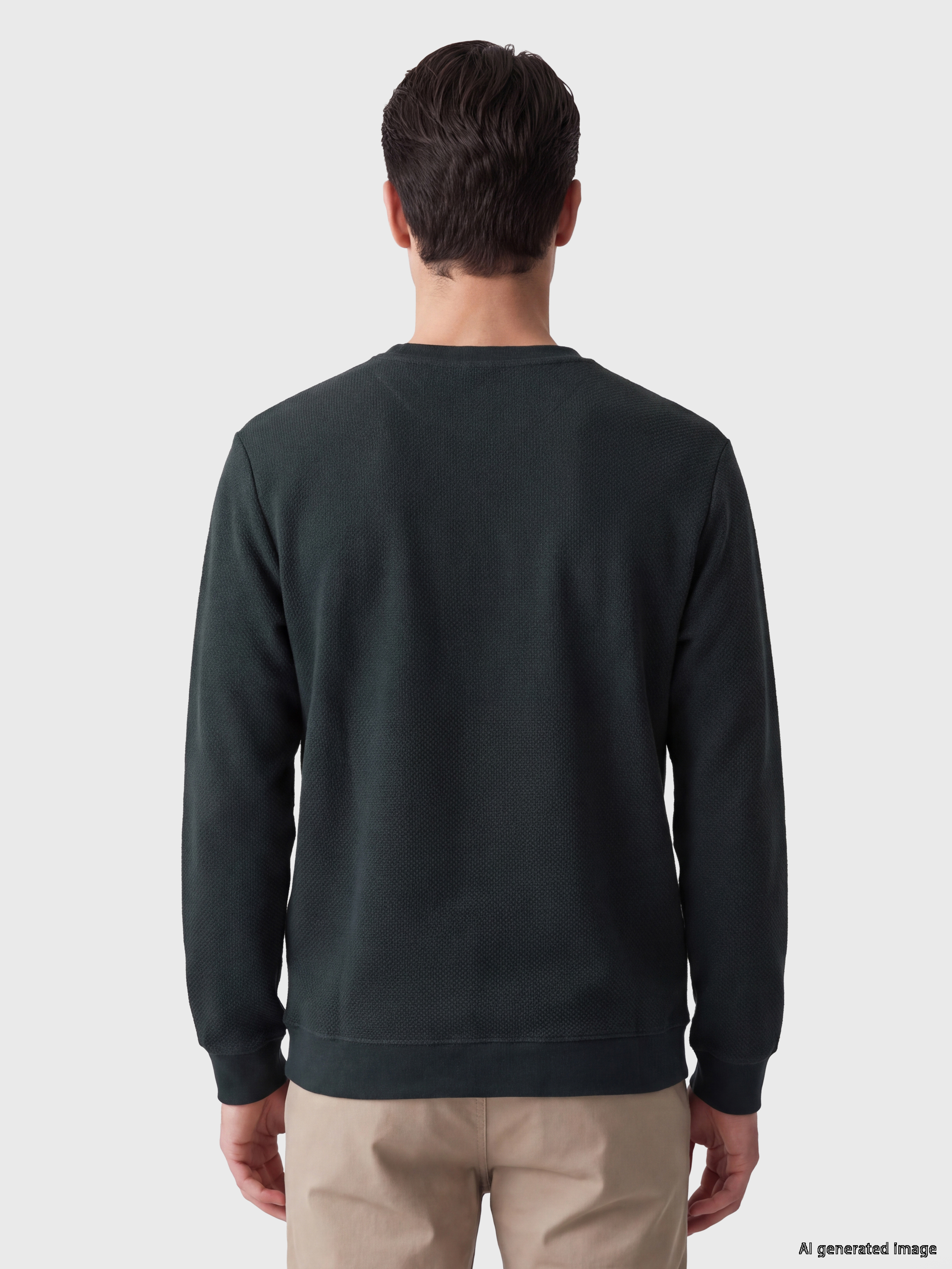 LCWAIKIKI Classic Bisiklet Yaka Erkek Sweatshirt görsel 3