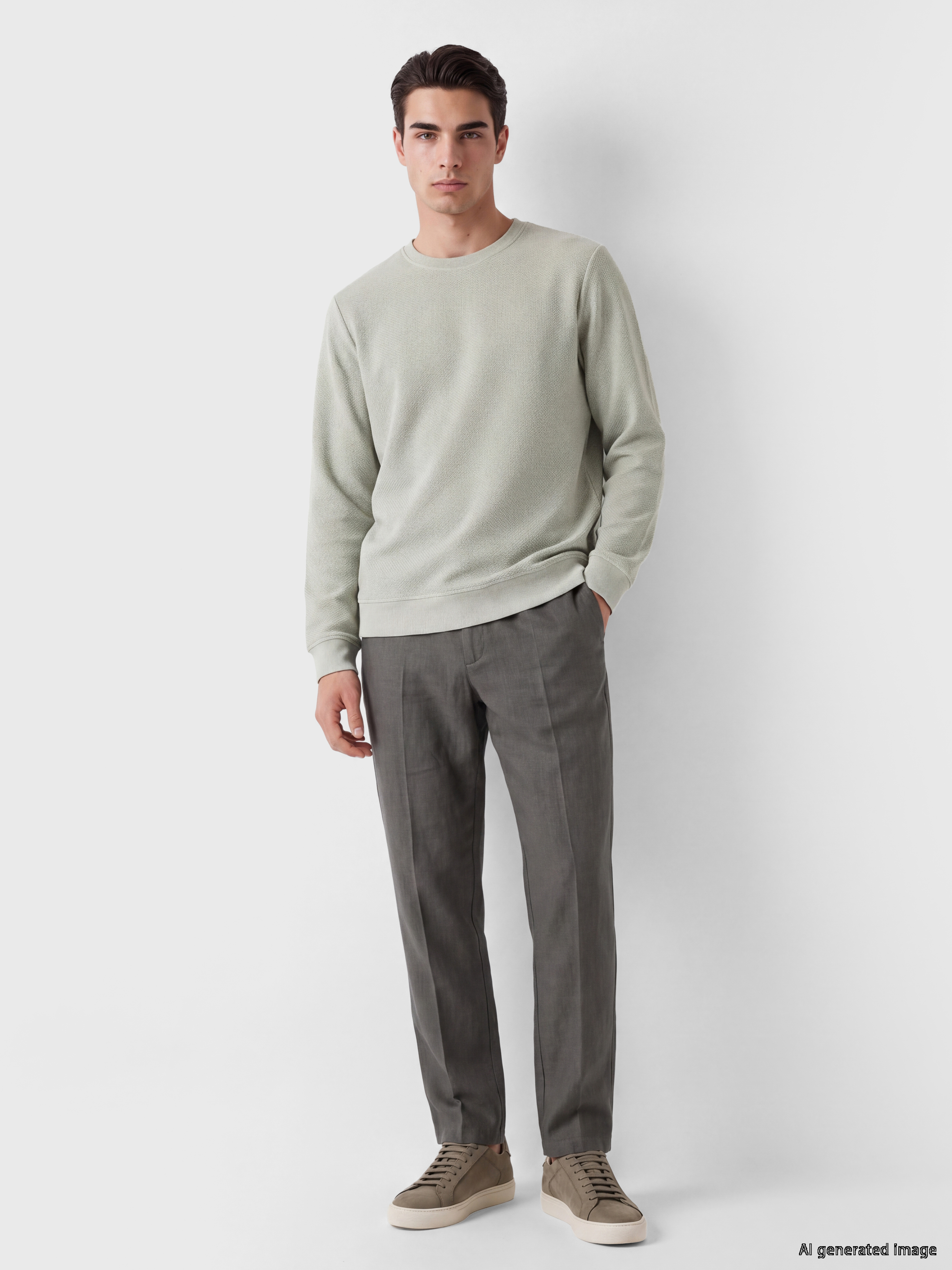 LCWAIKIKI Classic Bisiklet Yaka Erkek Sweatshirt görsel 2