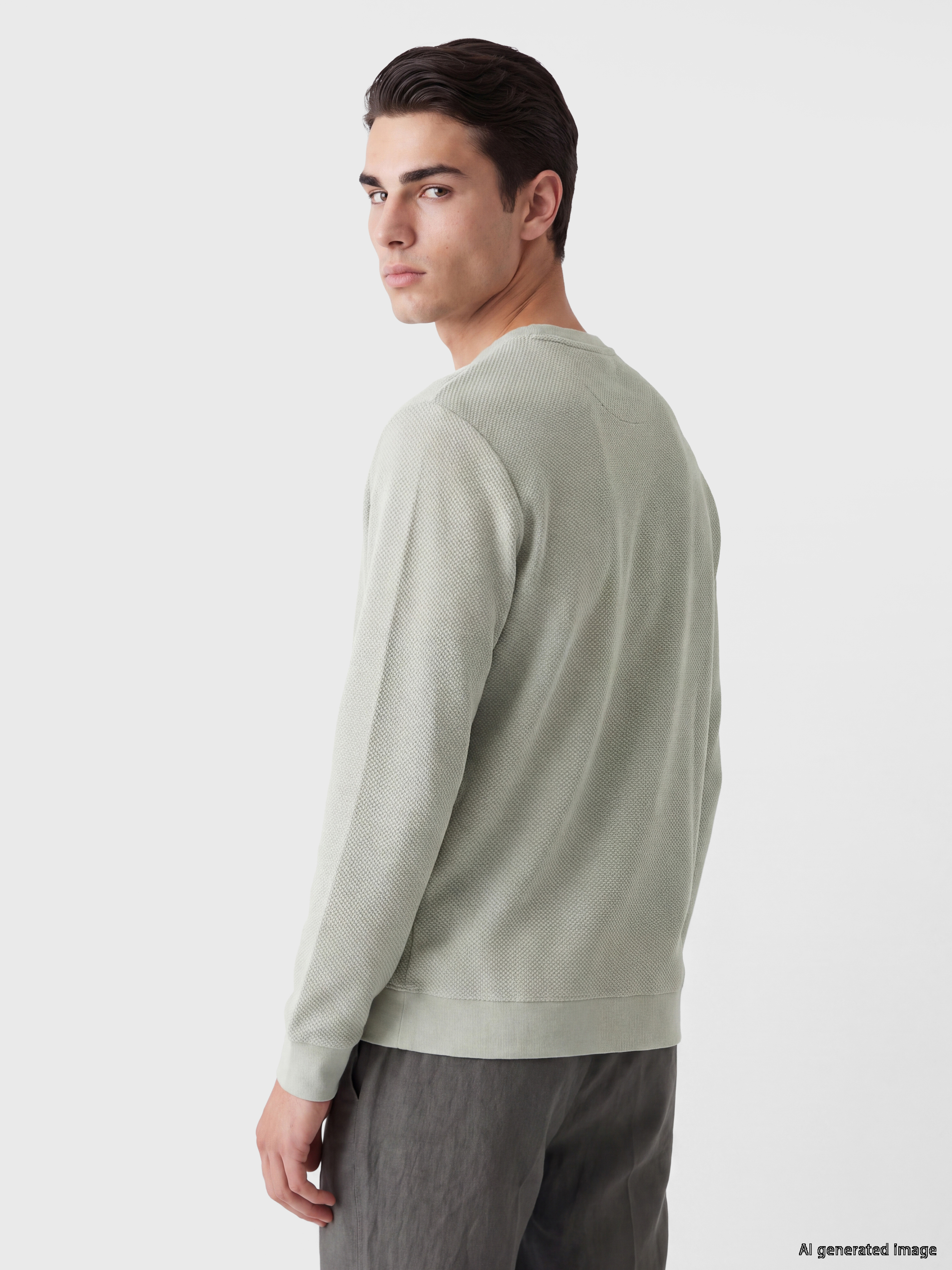 LCWAIKIKI Classic Bisiklet Yaka Erkek Sweatshirt görsel 4