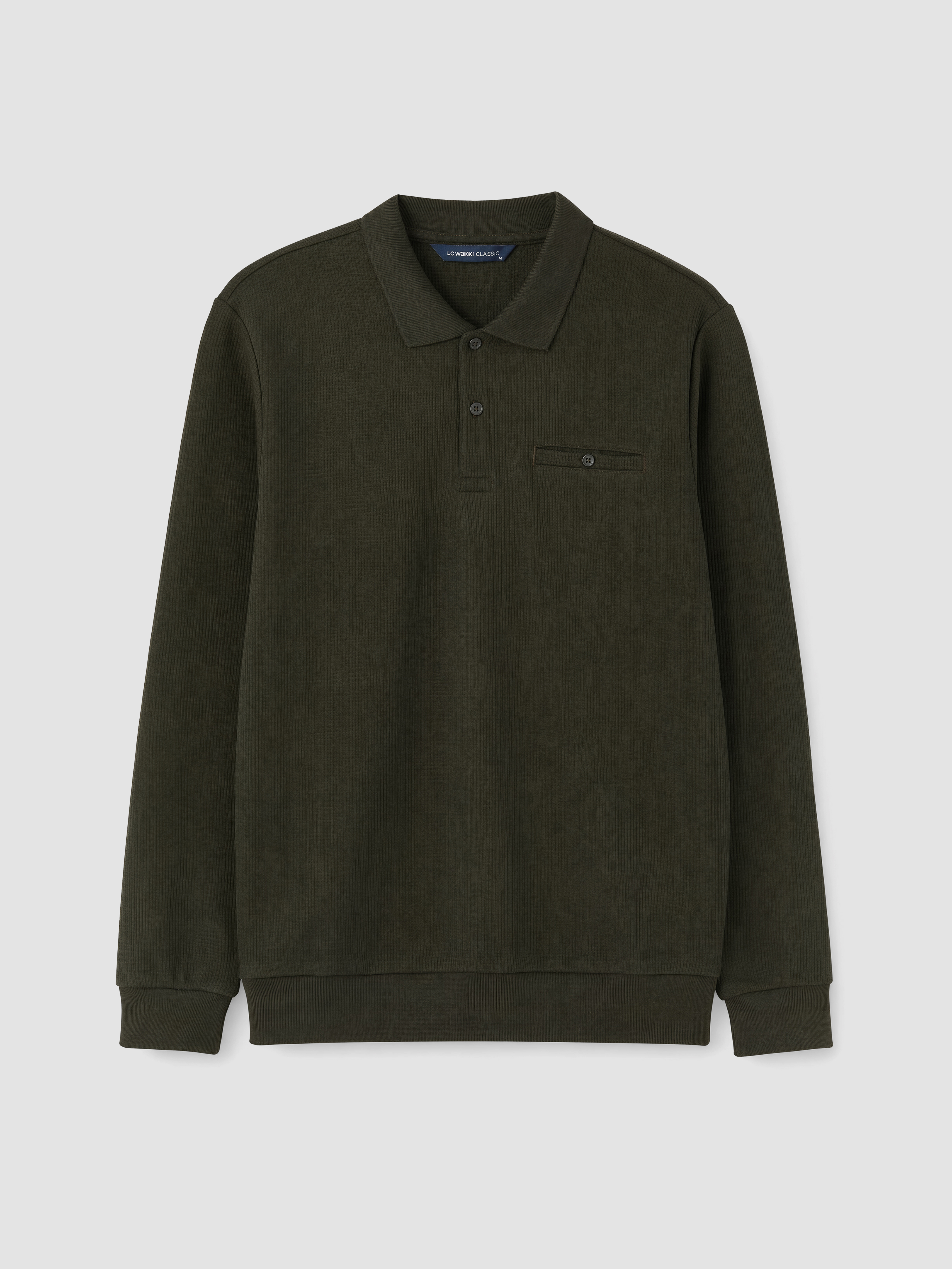 LCWAIKIKI Classic Polo Yaka Erkek Sweatshirt görsel 5
