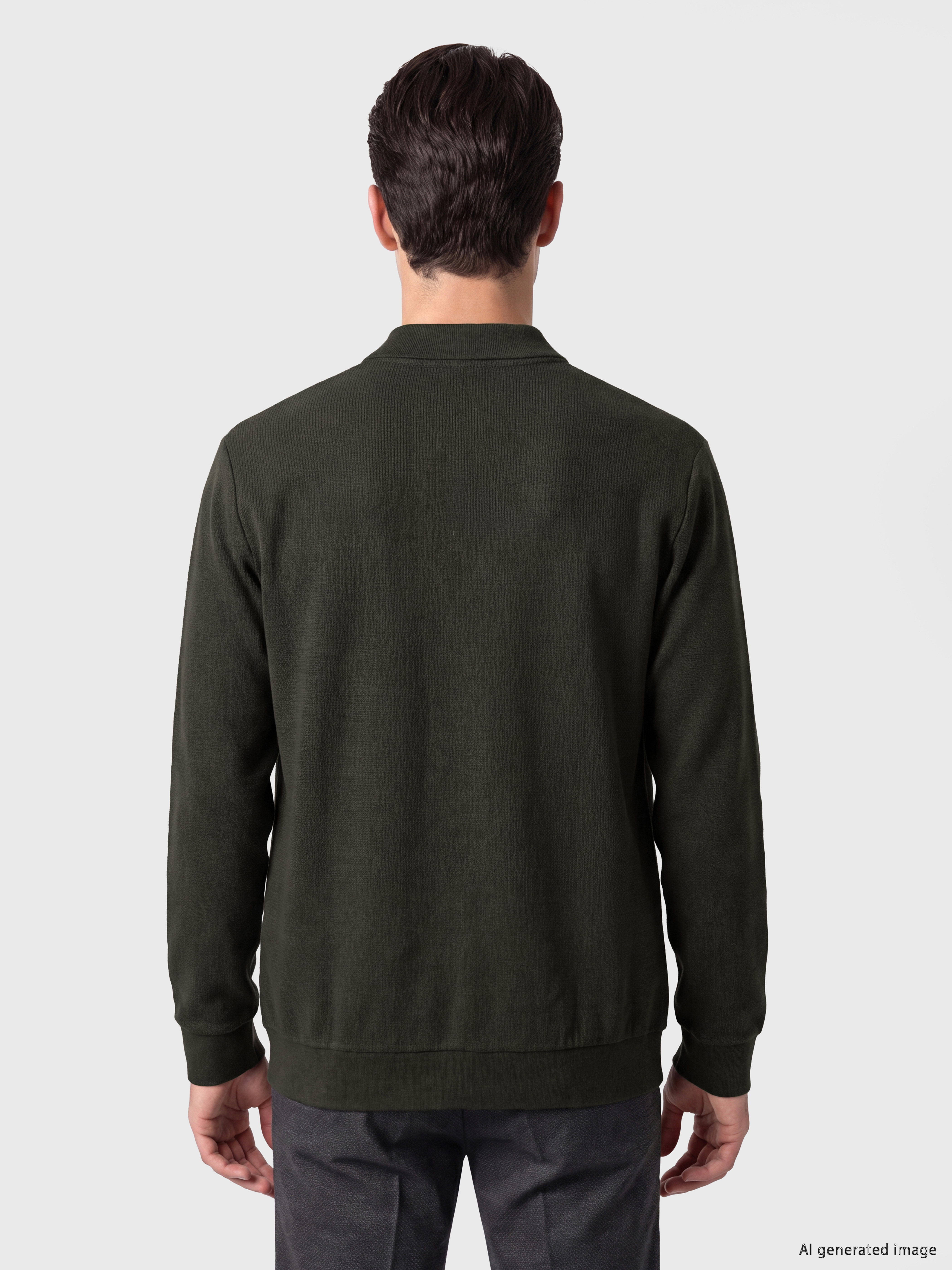 LCWAIKIKI Classic Polo Yaka Erkek Sweatshirt görsel 4