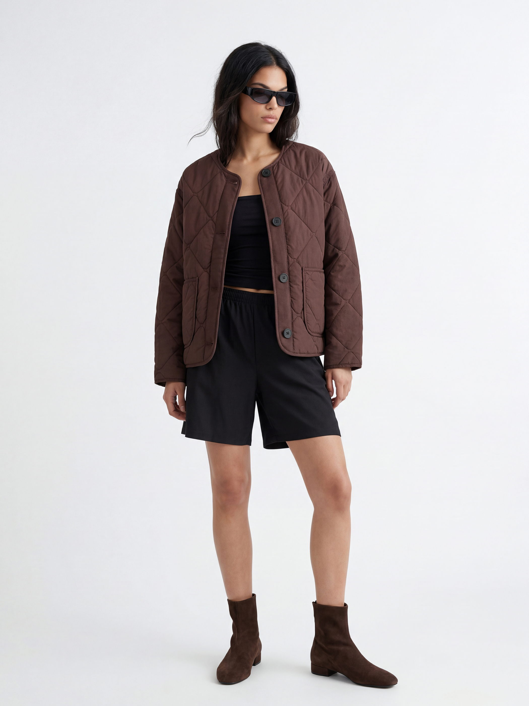 LCW Vision Baklava Desenli Oversize Kadın Şişme Mont görsel 2