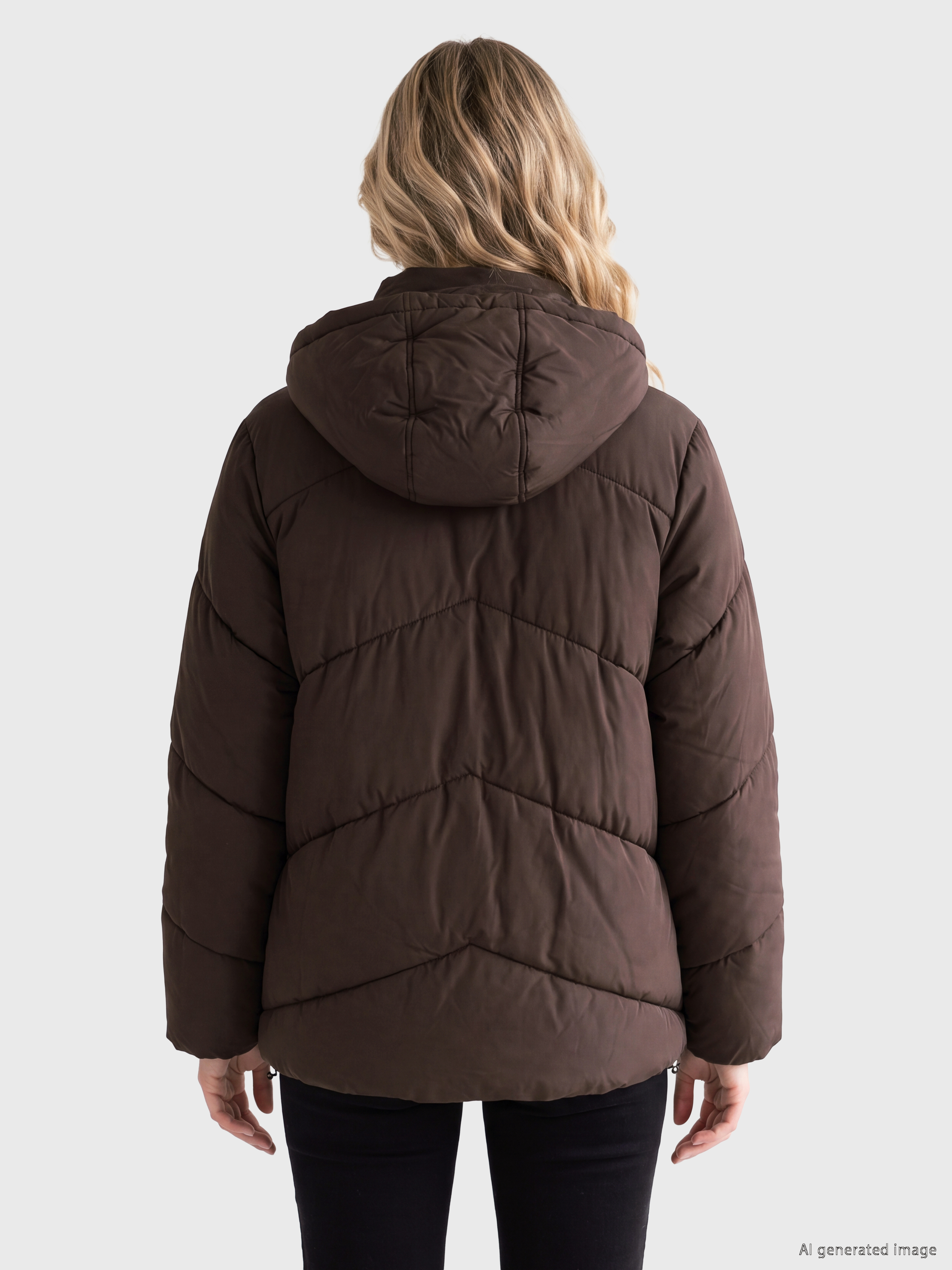 LCW Vision Kapüşonlu Oversize Kadın Şişme Mont görsel 4
