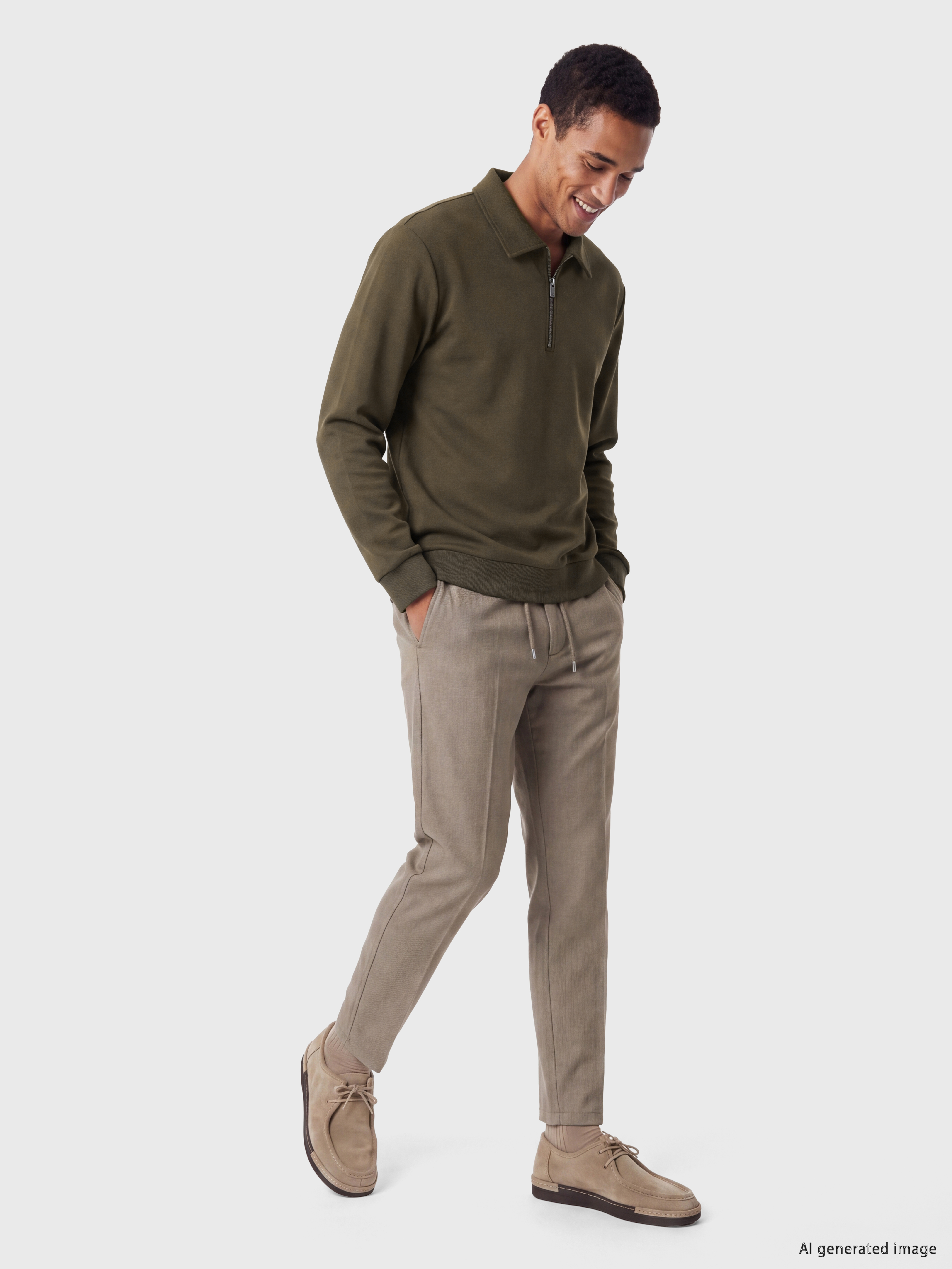 LCW Vision Polo Yaka Erkek Sweatshirt görsel 2