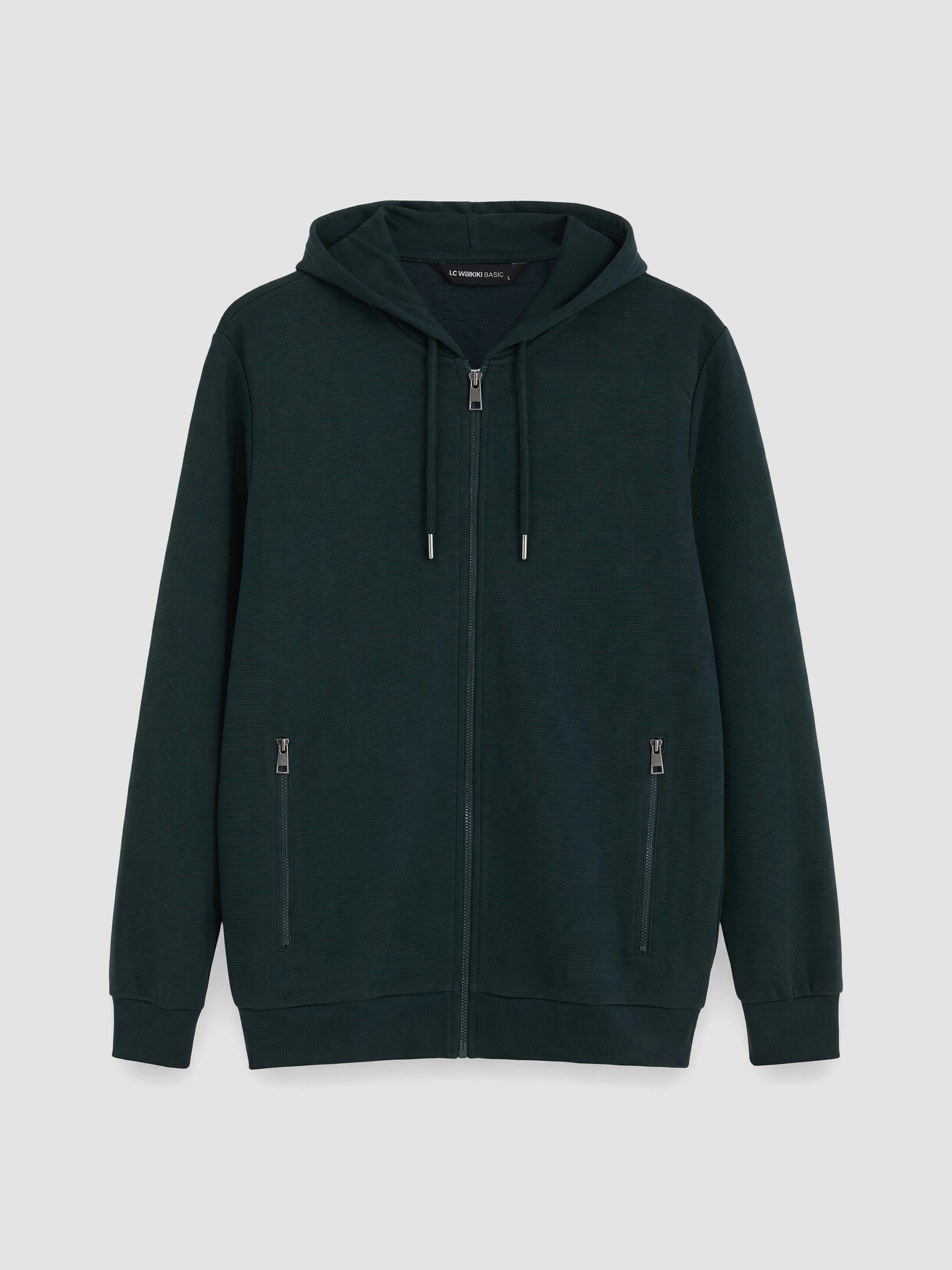 LCWAIKIKI Classic Kapüşonlu Erkek Fermuarlı Sweatshirt görsel 4
