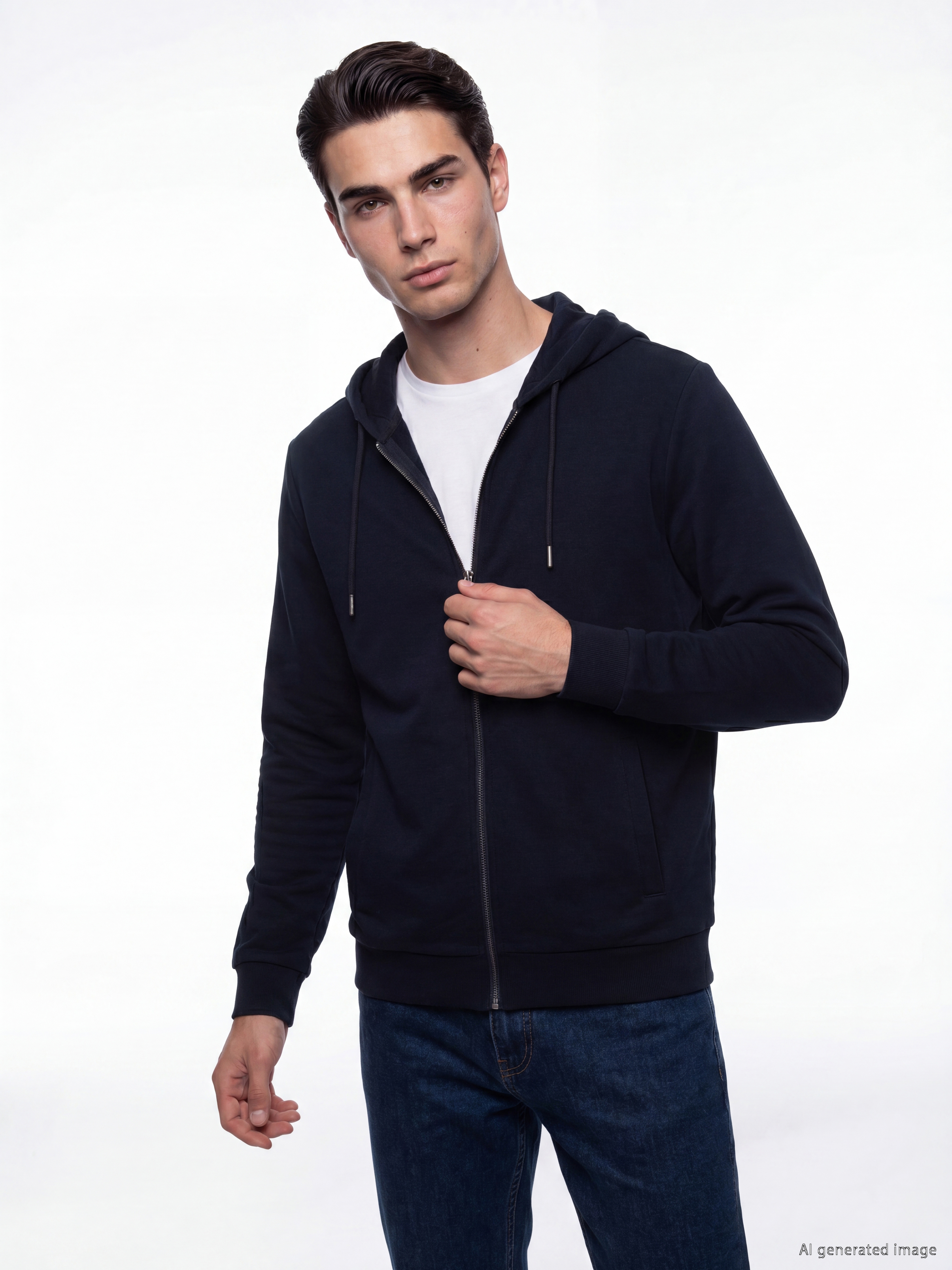 LCWAIKIKI Classic Kapüşonlu Erkek Fermuarlı Sweatshirt