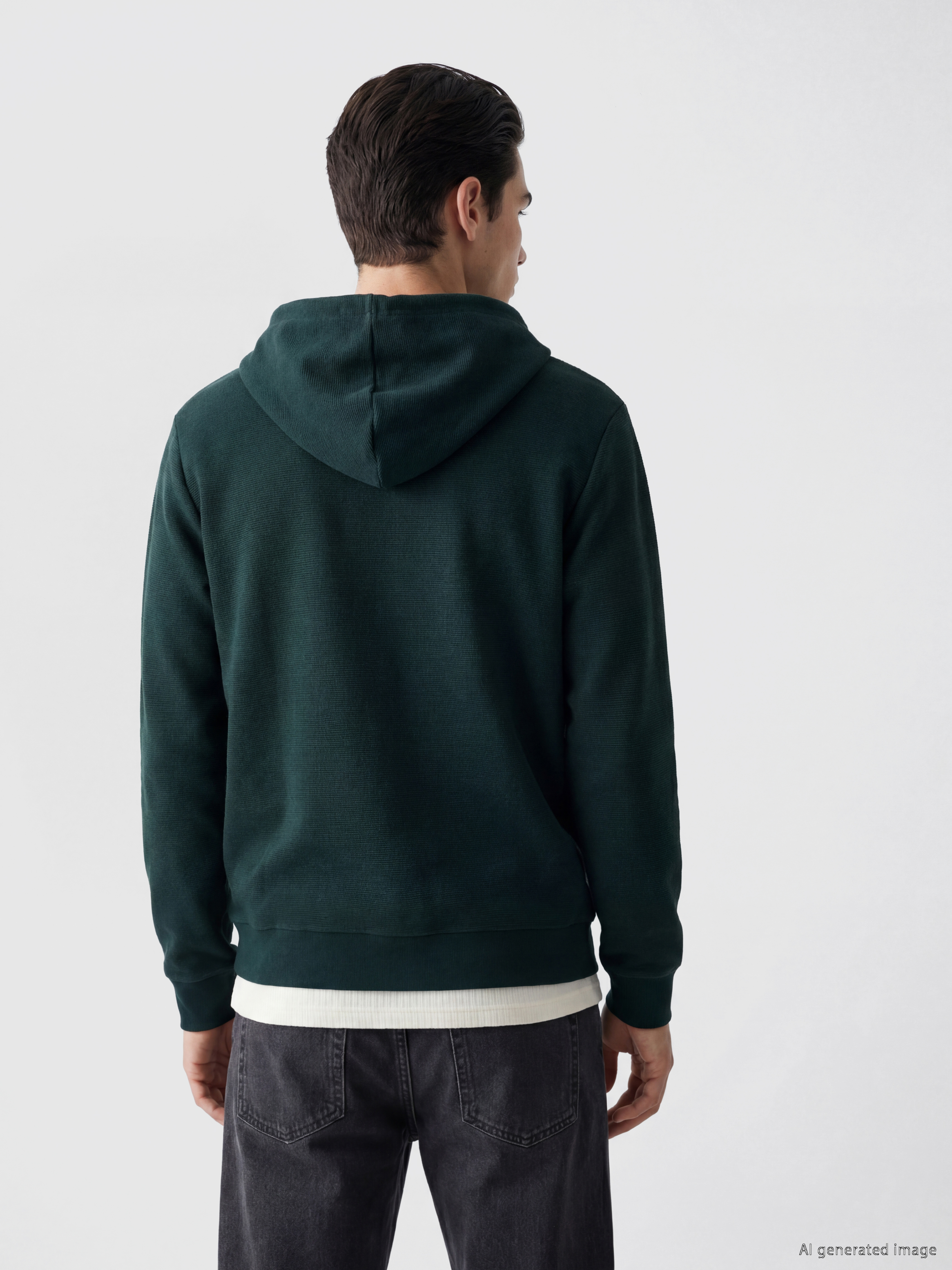 LCWAIKIKI Classic Kapüşonlu Erkek Fermuarlı Sweatshirt görsel 3