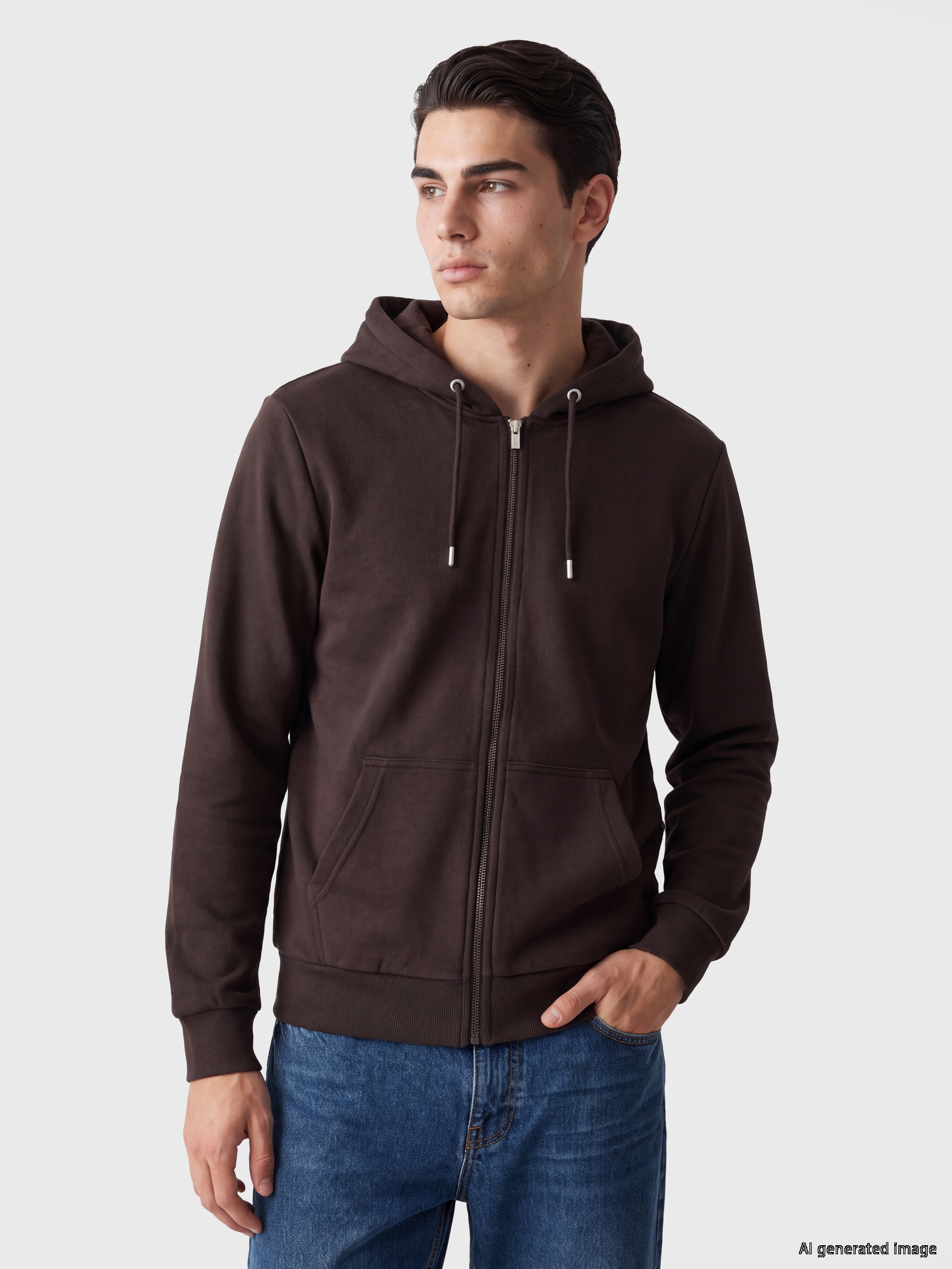LCWAIKIKI Classic Kapüşonlu Erkek Fermuarlı Sweatshirt