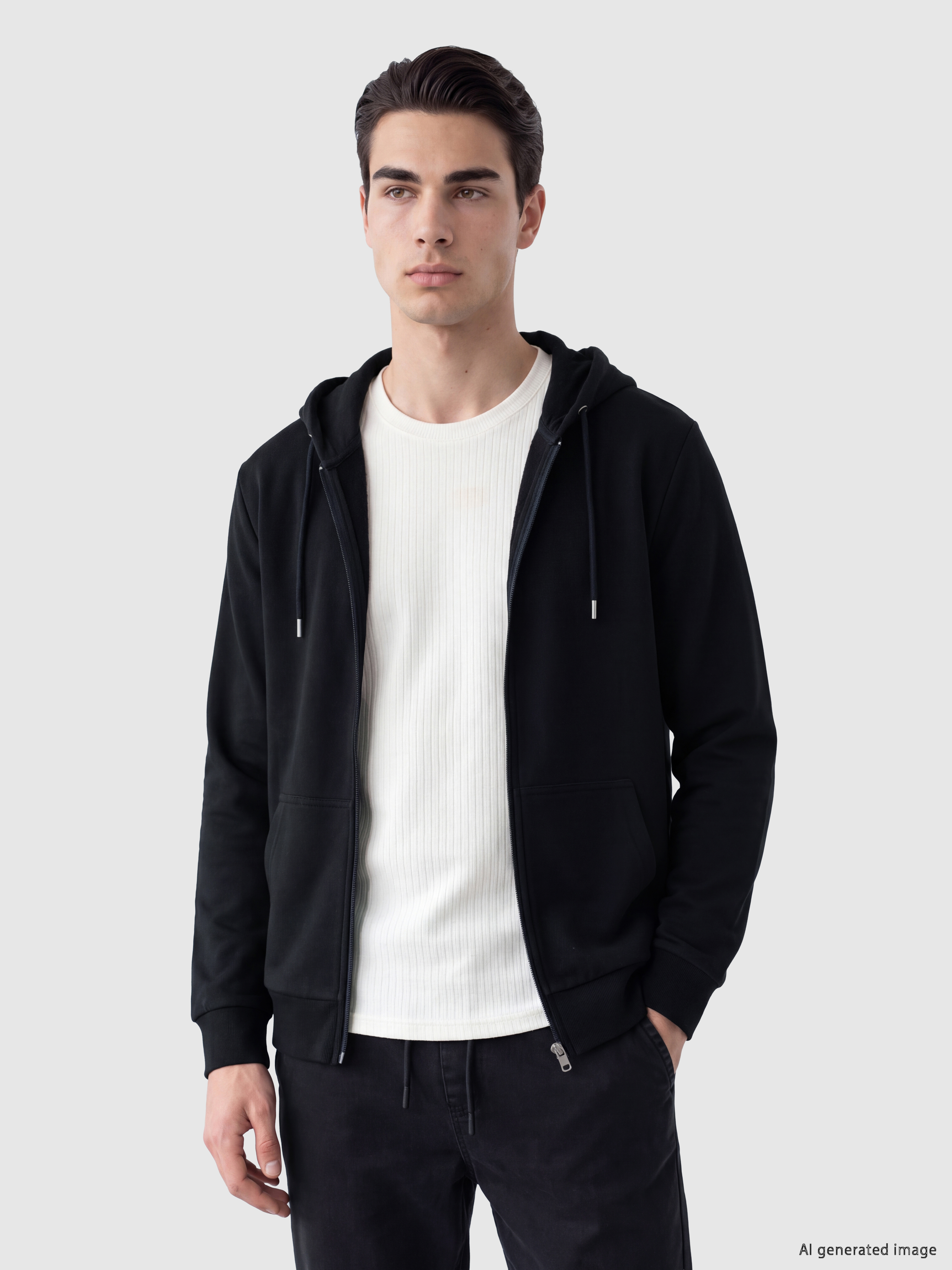 LCWAIKIKI Classic Kapüşonlu Erkek Fermuarlı Sweatshirt