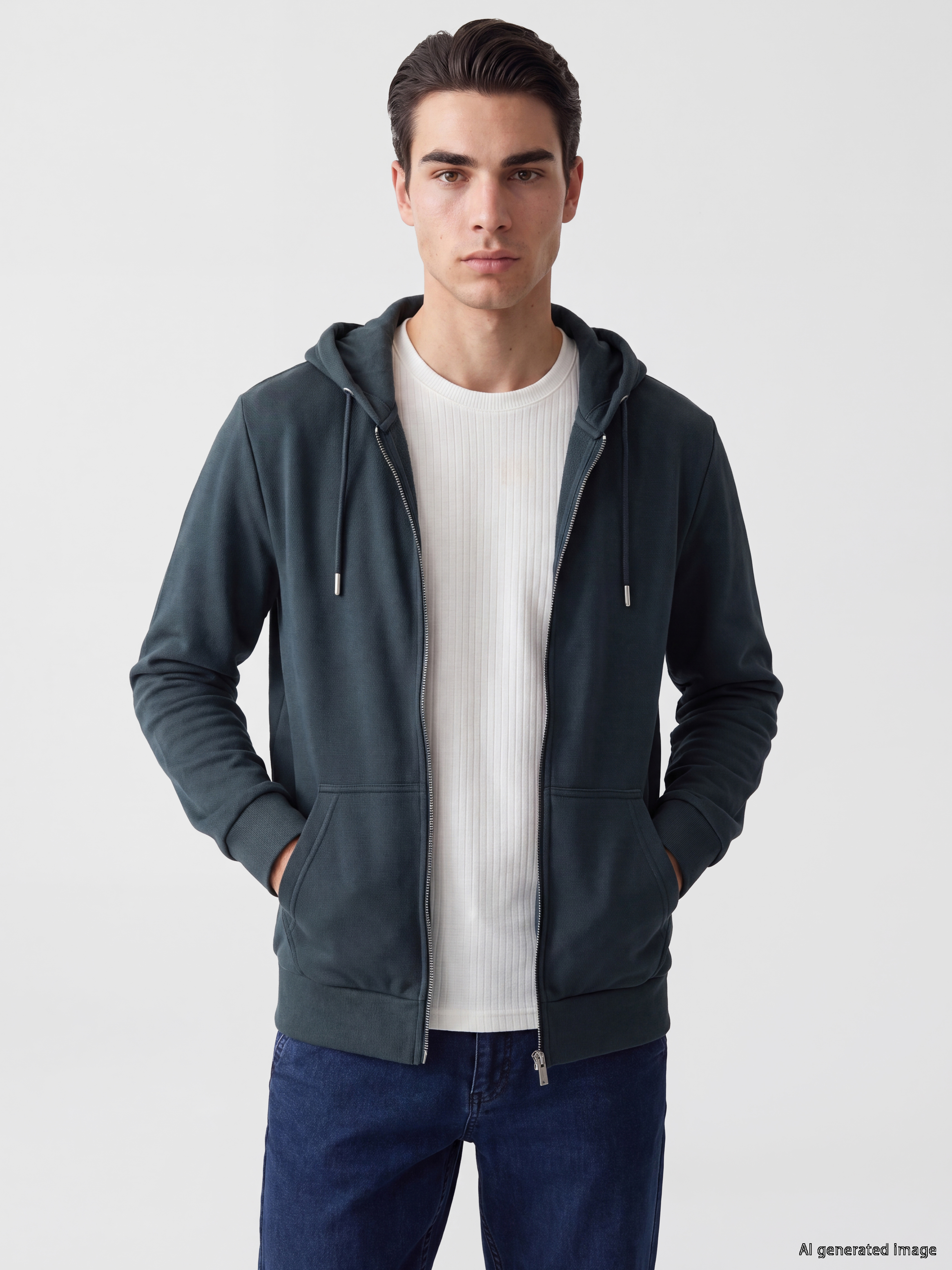 LCWAIKIKI Classic Kapüşonlu Erkek Fermuarlı Sweatshirt