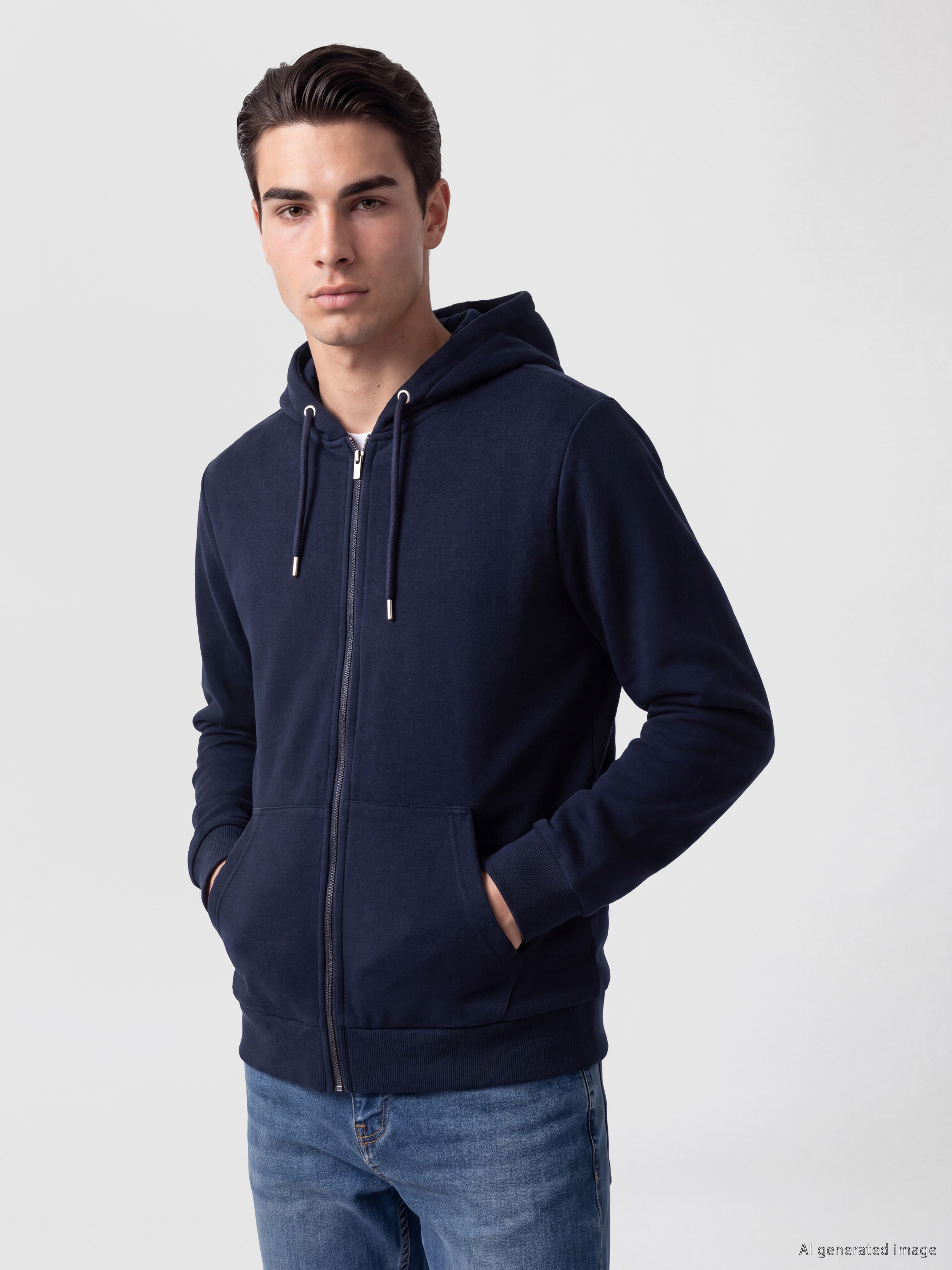 LCWAIKIKI Classic Kapüşonlu Erkek Fermuarlı Sweatshirt