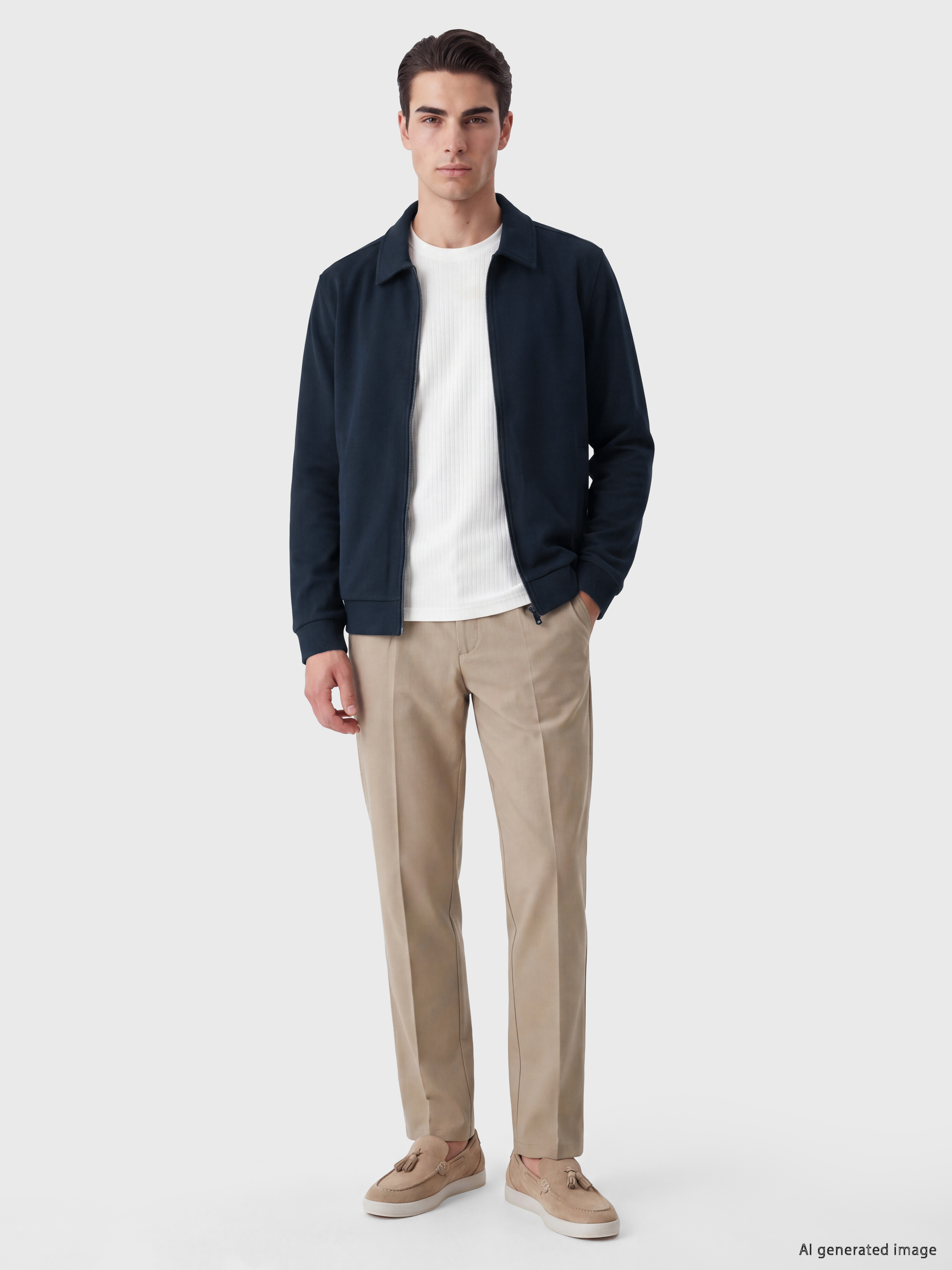 LCWAIKIKI Classic Polo Yaka Erkek Fermuarlı Sweatshirt görsel 2