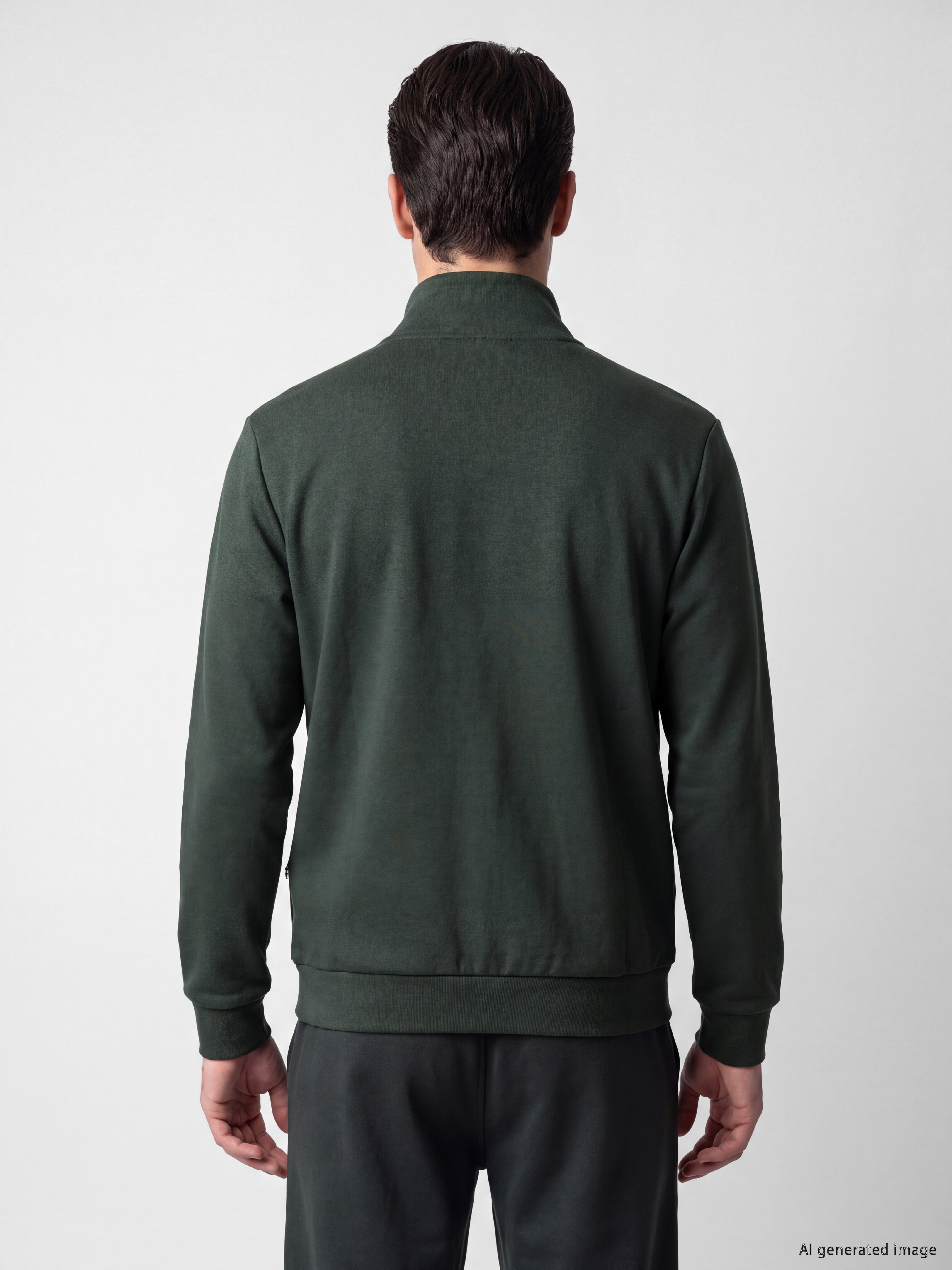 LCWAIKIKI Classic Dik Yaka Erkek Kalın Fermuarlı Sweatshirt görsel 4