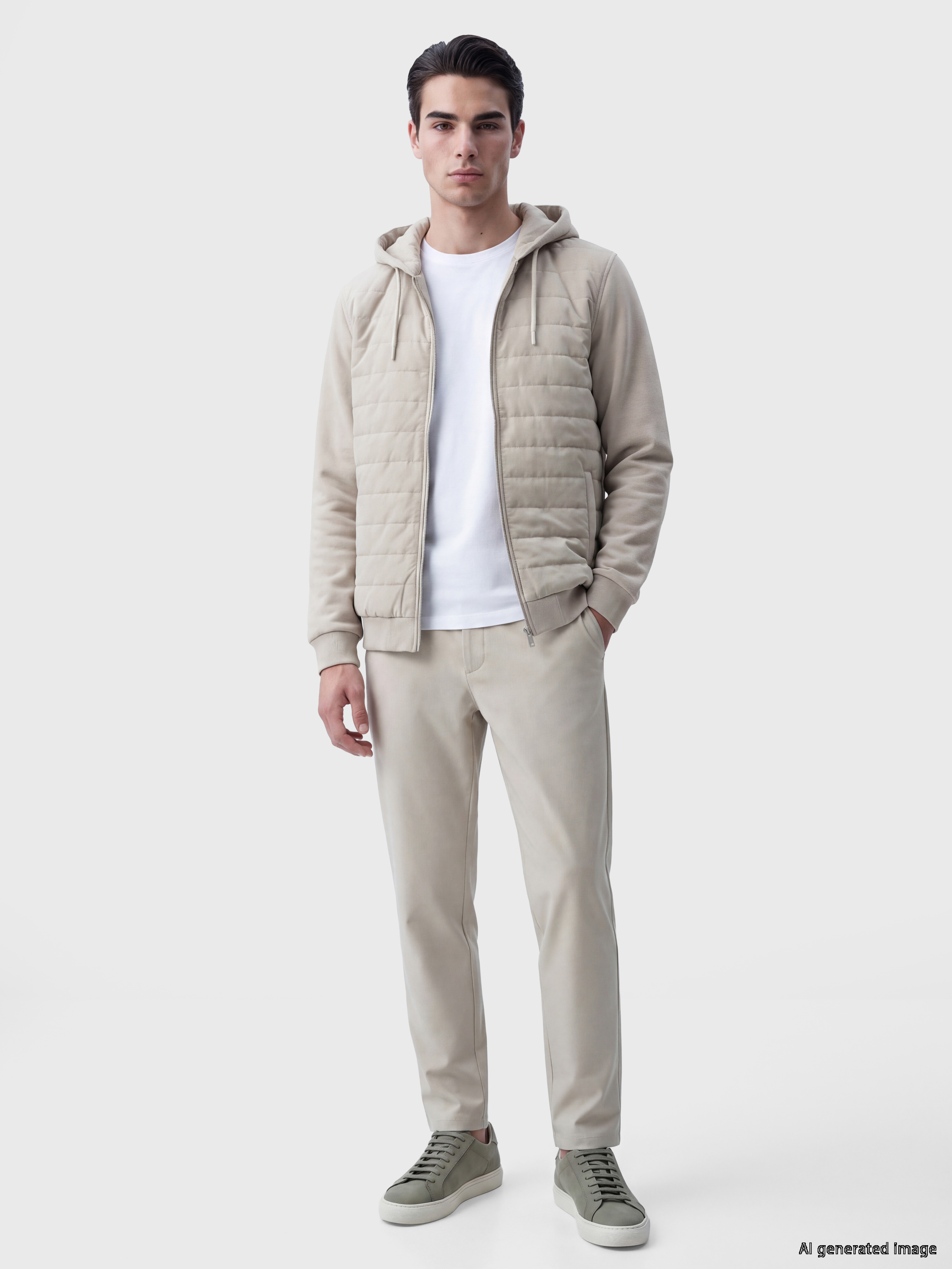 LCWAIKIKI Classic Kapüşonlu Erkek Fermuarlı Sweatshirt görsel 2