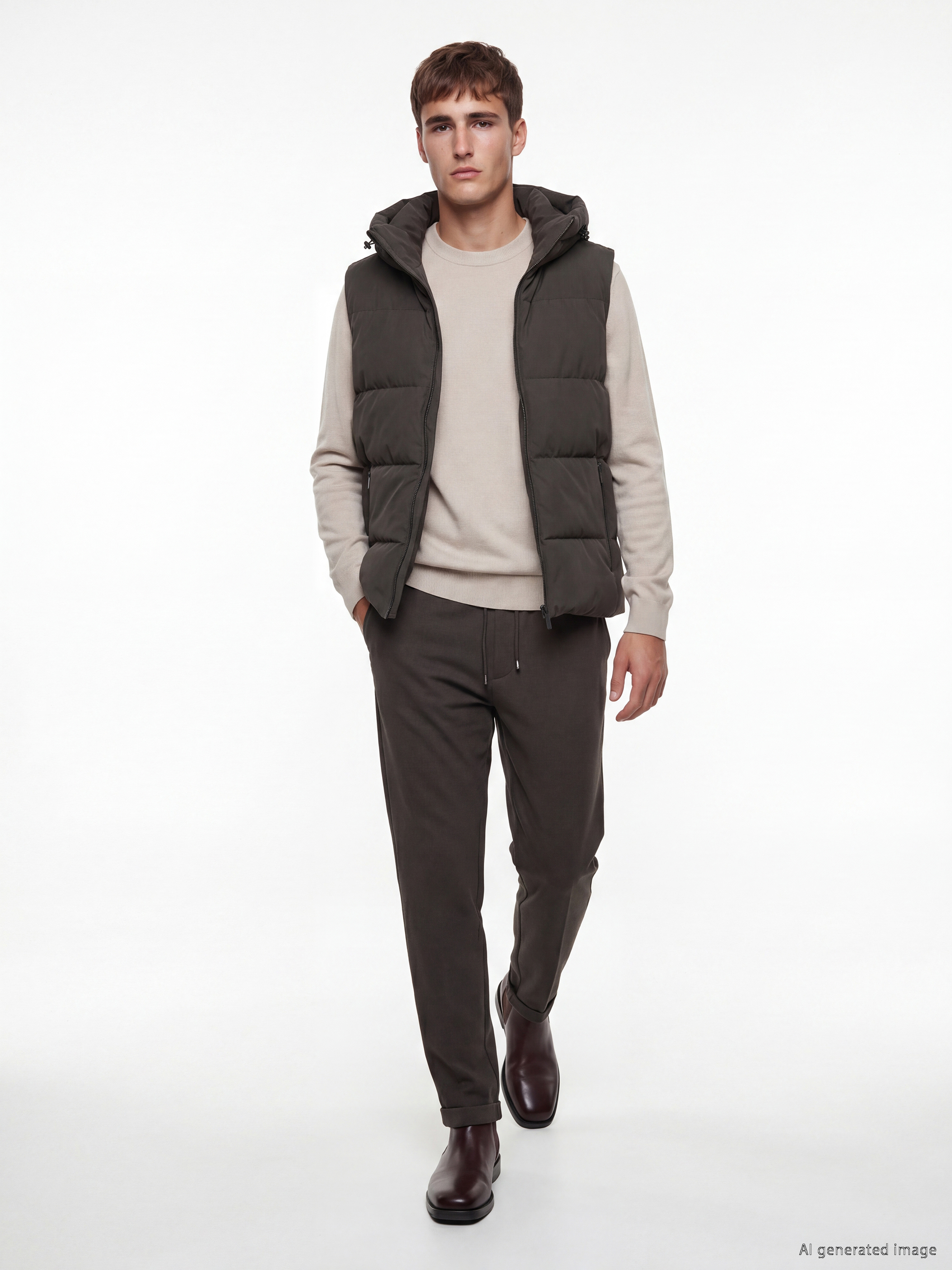 LCW Vision Regular Fit Kapüşonlu Erkek Şişme Yelek görsel 2