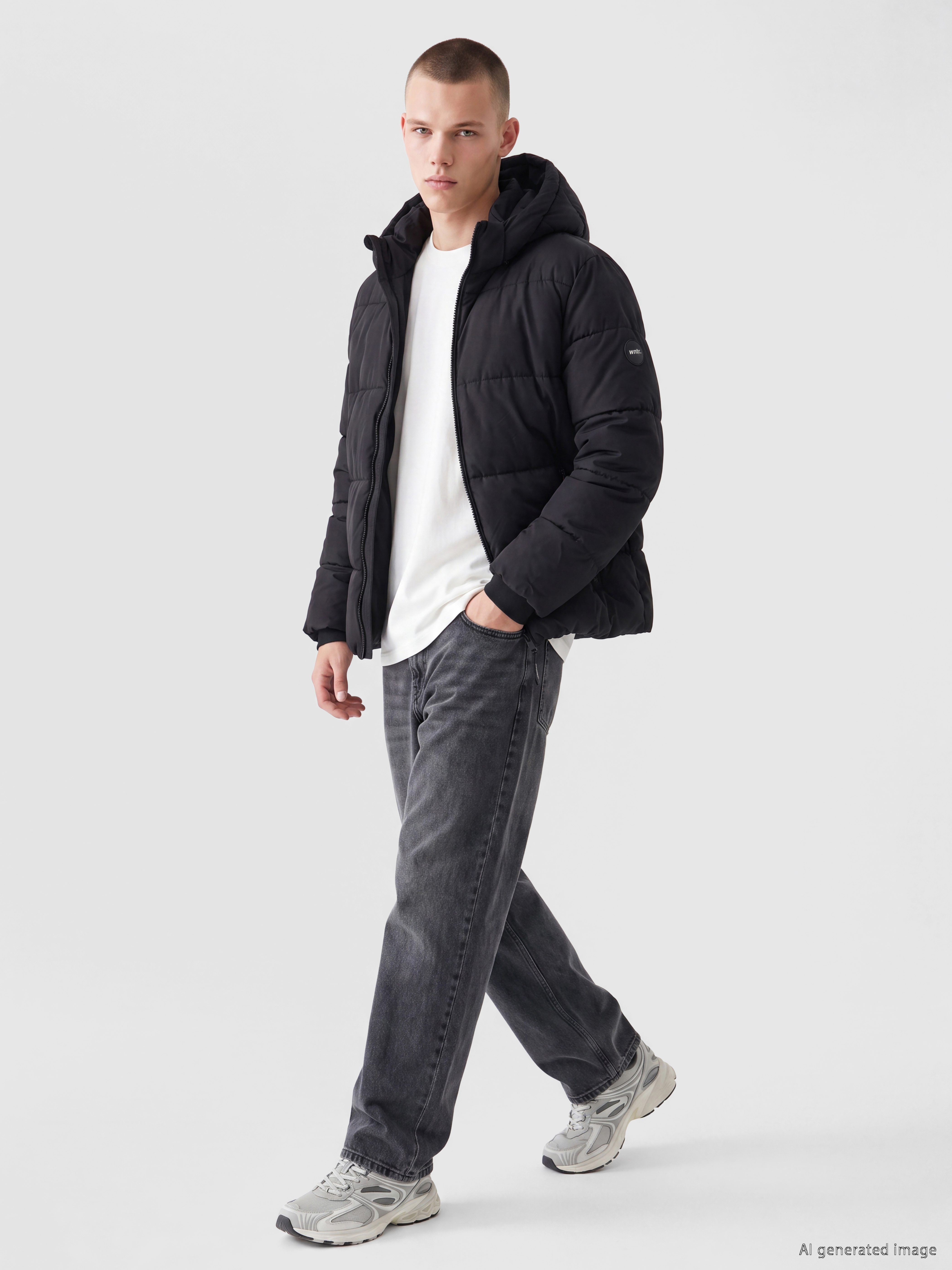 XSIDE Regular Fit Kapüşonlu Erkek Şişme Mont görsel 2