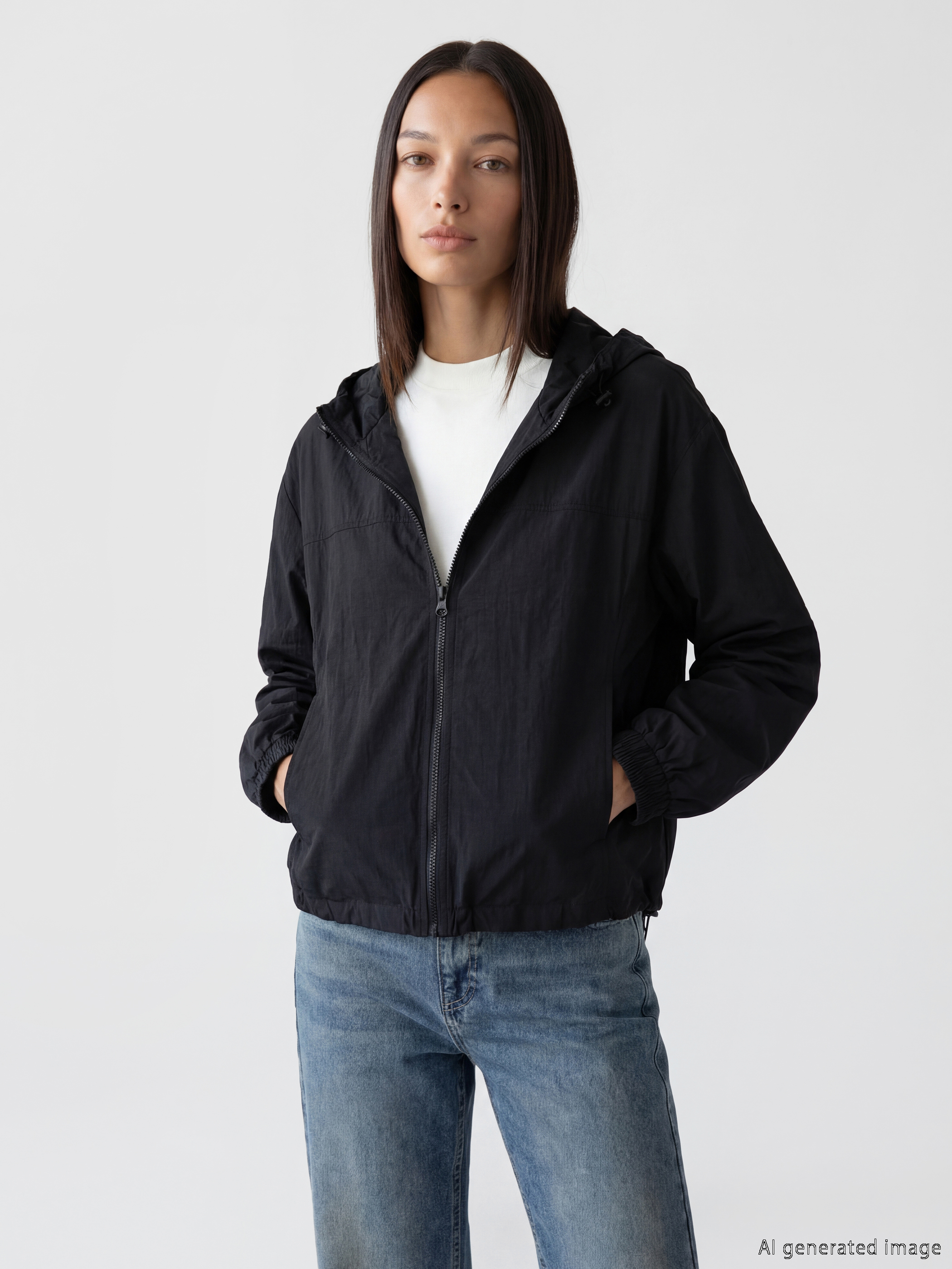 LCWAIKIKI Classic Kapüşonlu Oversize Kadın Yağmurluk