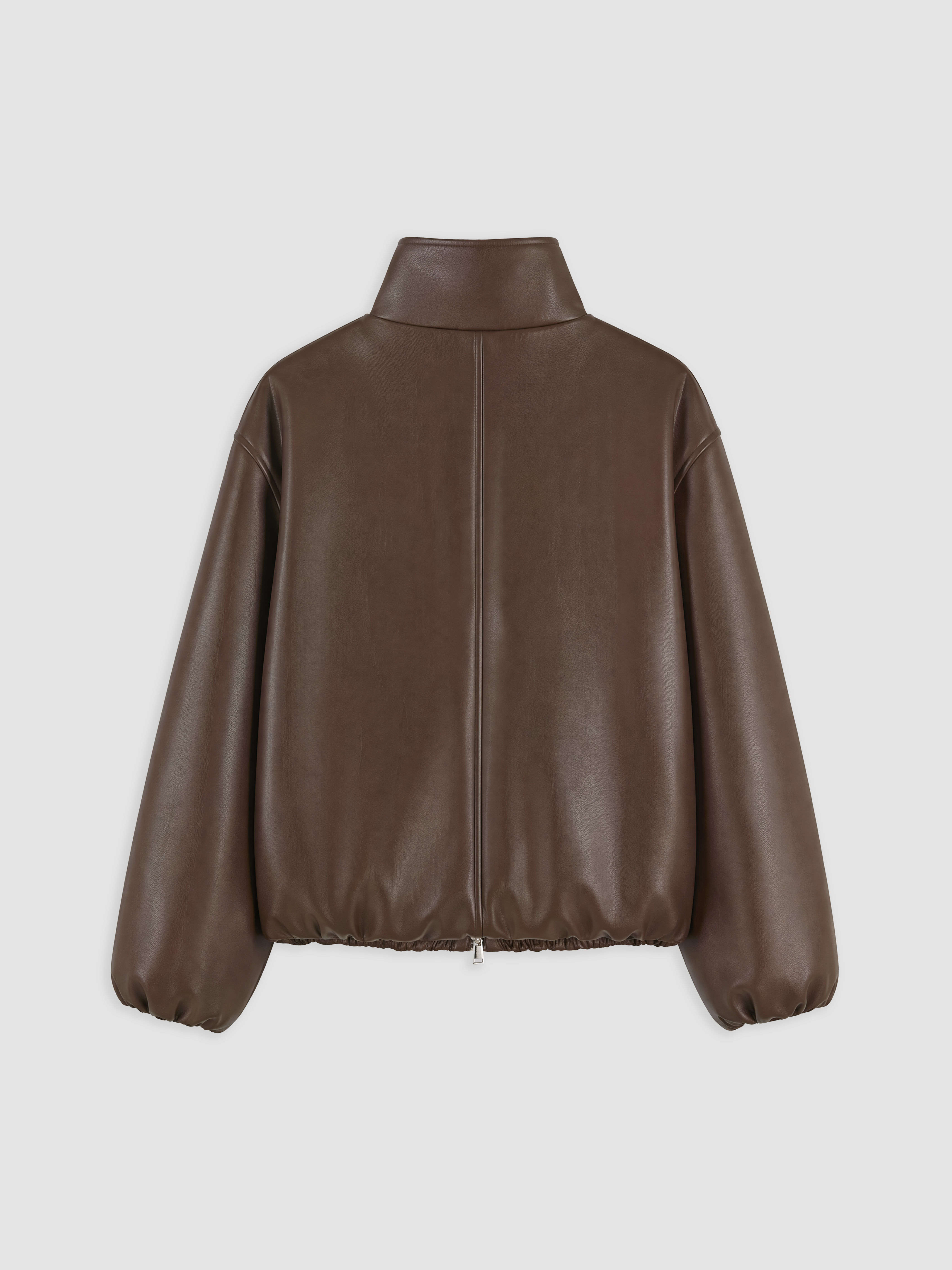 LCWAIKIKI Classic Oversize Kadın Bomber Deri Görünümlü Ceket görsel 7
