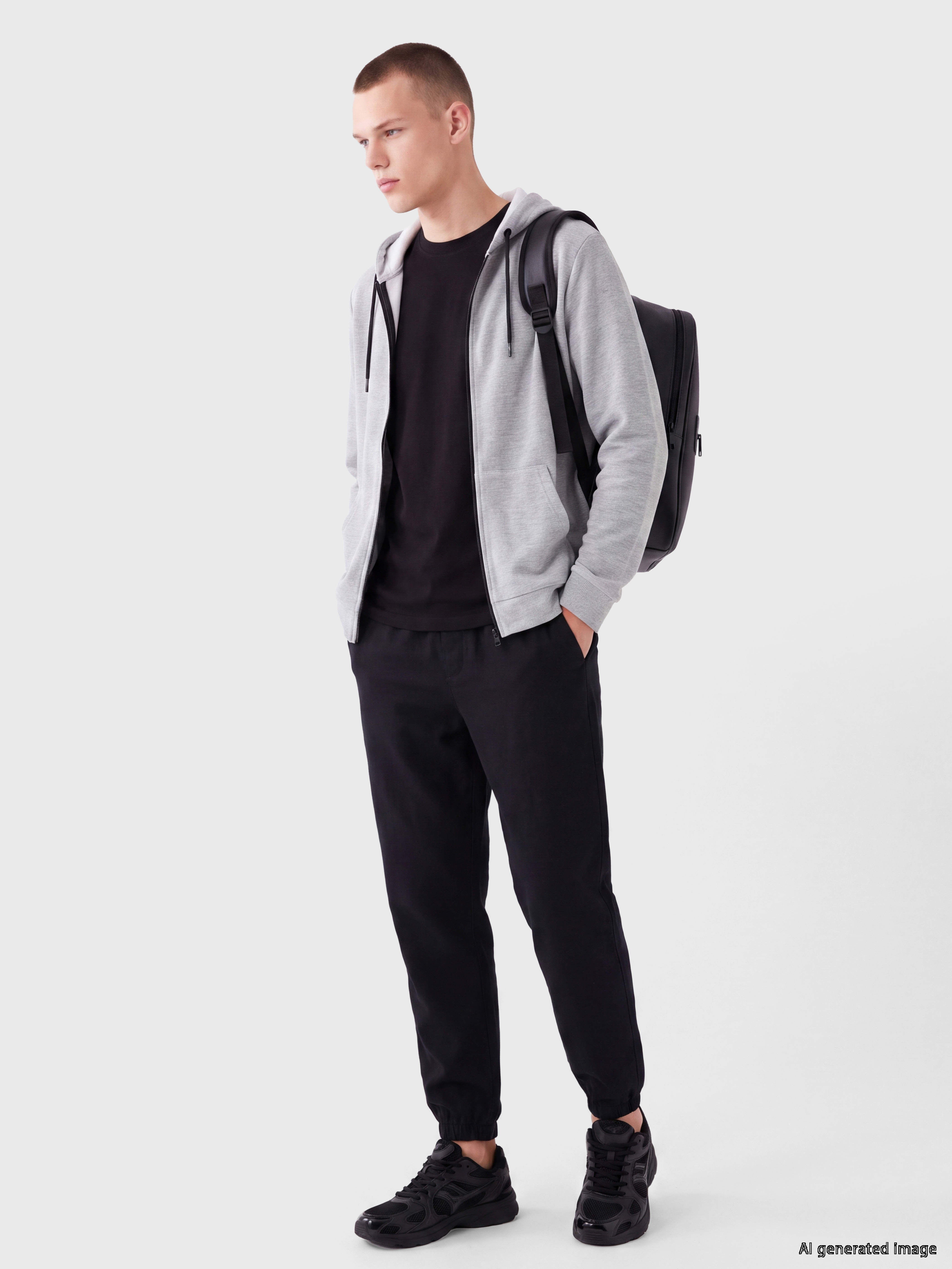 XSIDE Kapüşonlu Erkek Fermuarlı Sweatshirt görsel 2