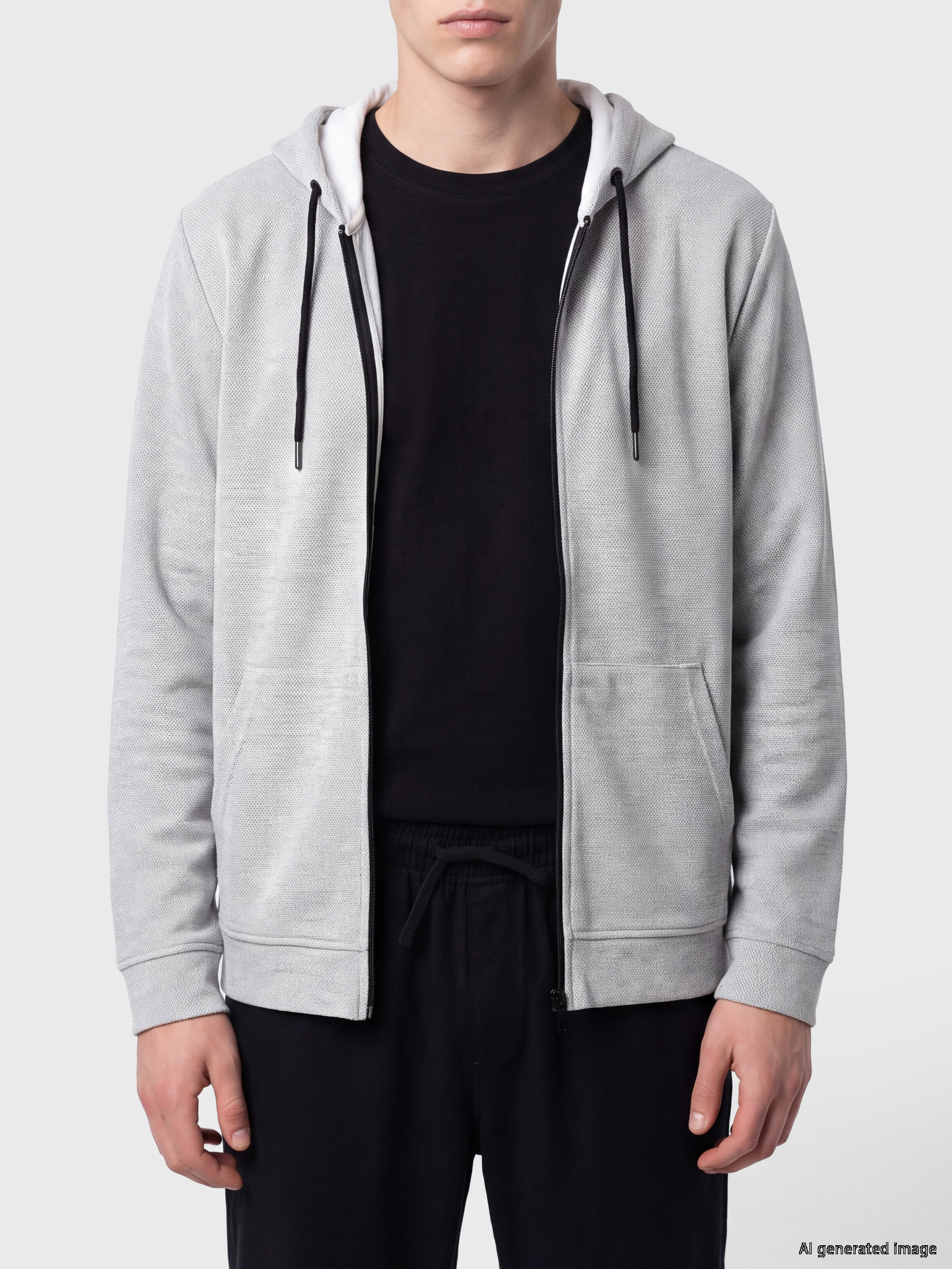 XSIDE Kapüşonlu Erkek Fermuarlı Sweatshirt görsel 3