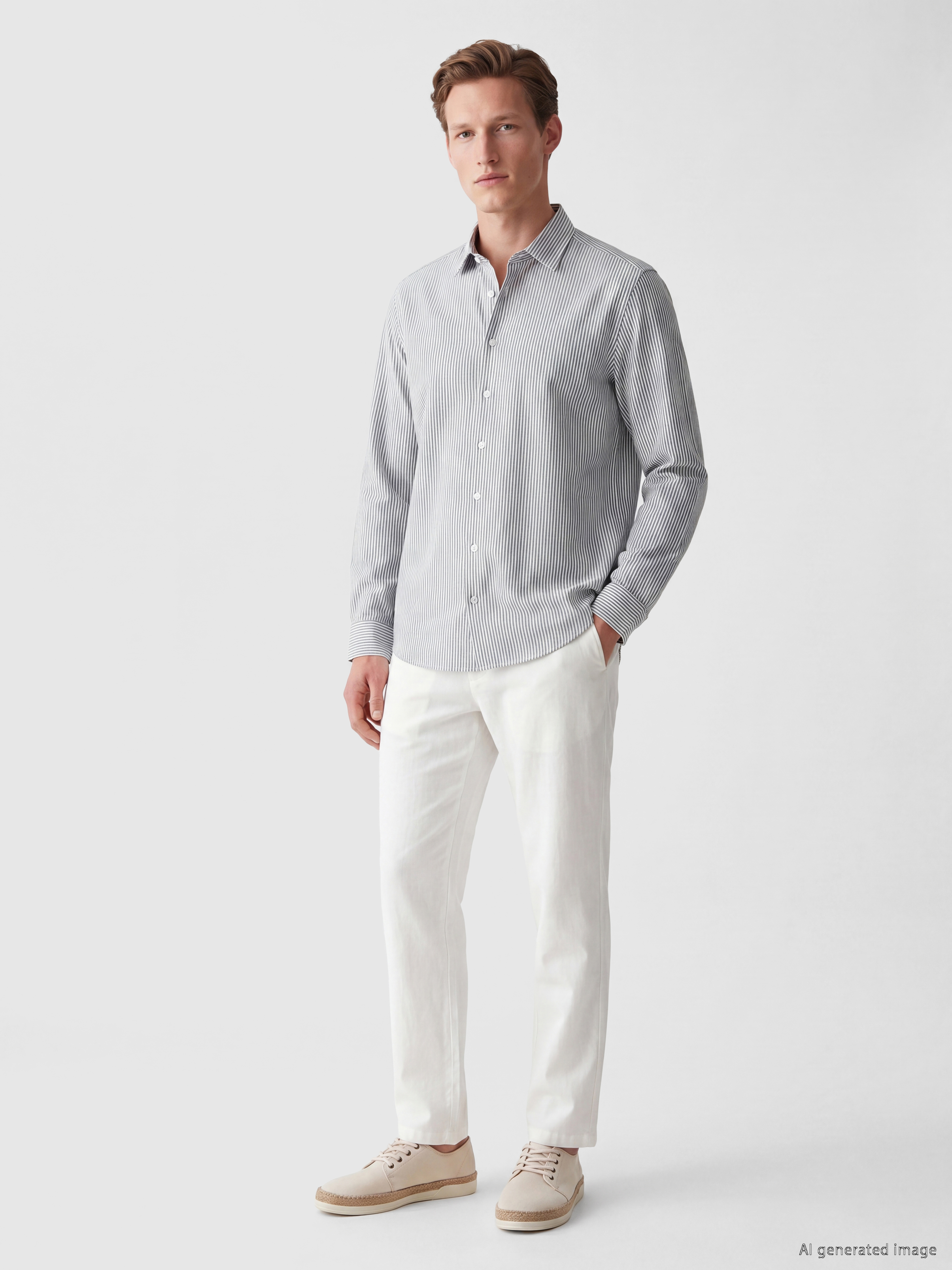 SOUTHBLUE Regular Fit Çizgili Gabardin Erkek Gömlek görsel 2