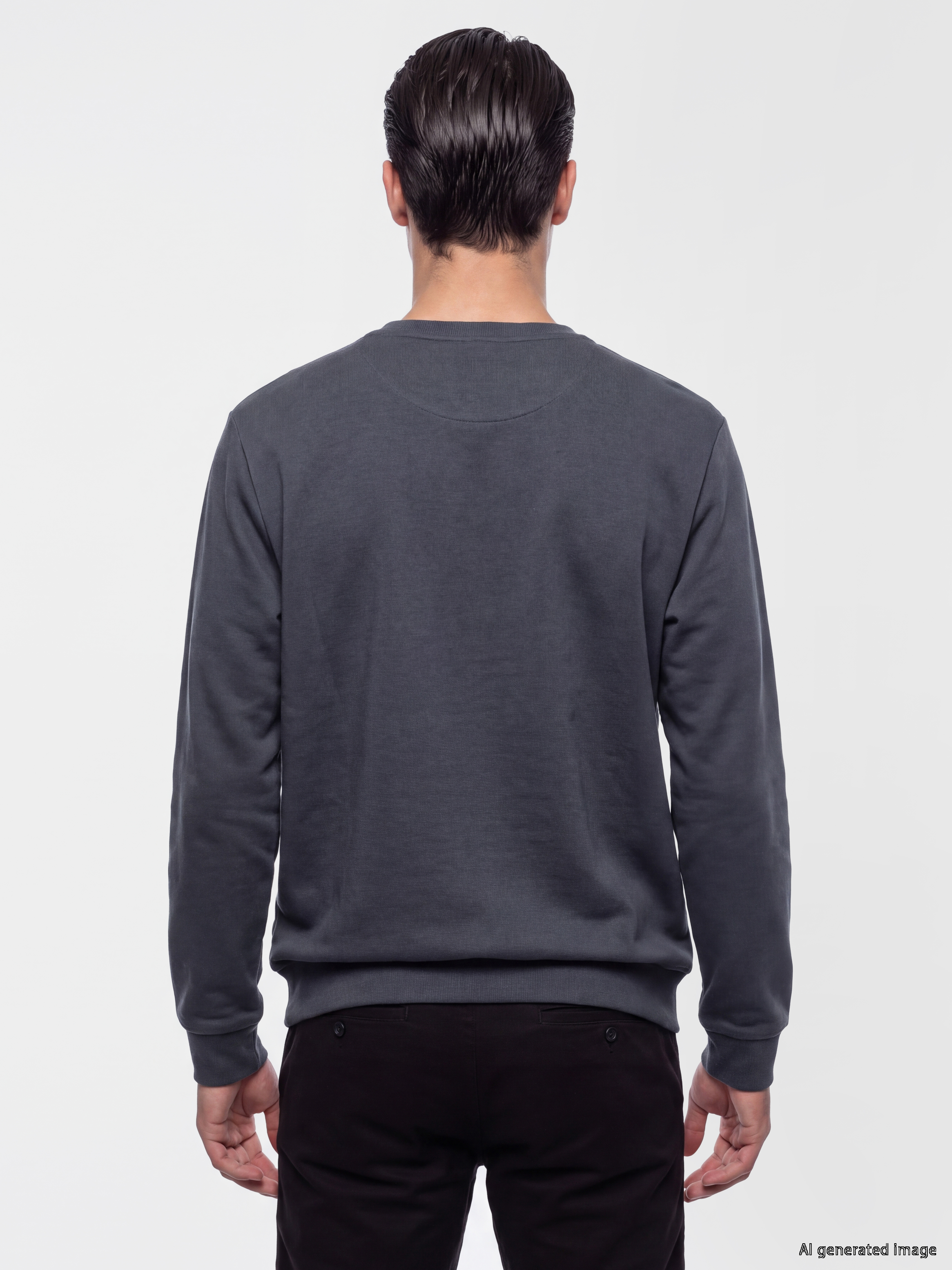 LCWAIKIKI Classic Bisiklet Yaka Baskılı Erkek Sweatshirt görsel 4