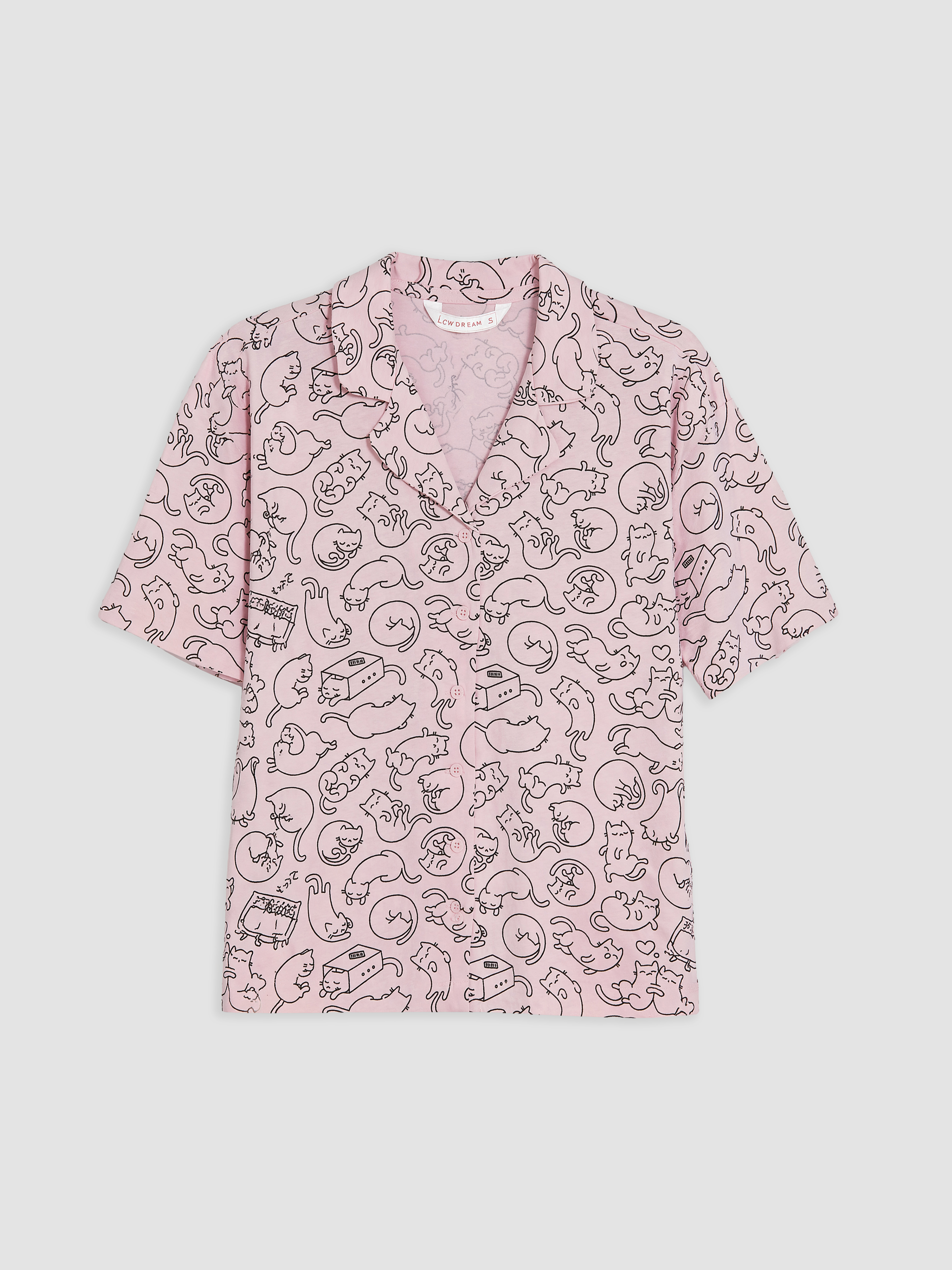 LCW DREAM Kedi Desenli Kadın Pijama Takım görsel 6