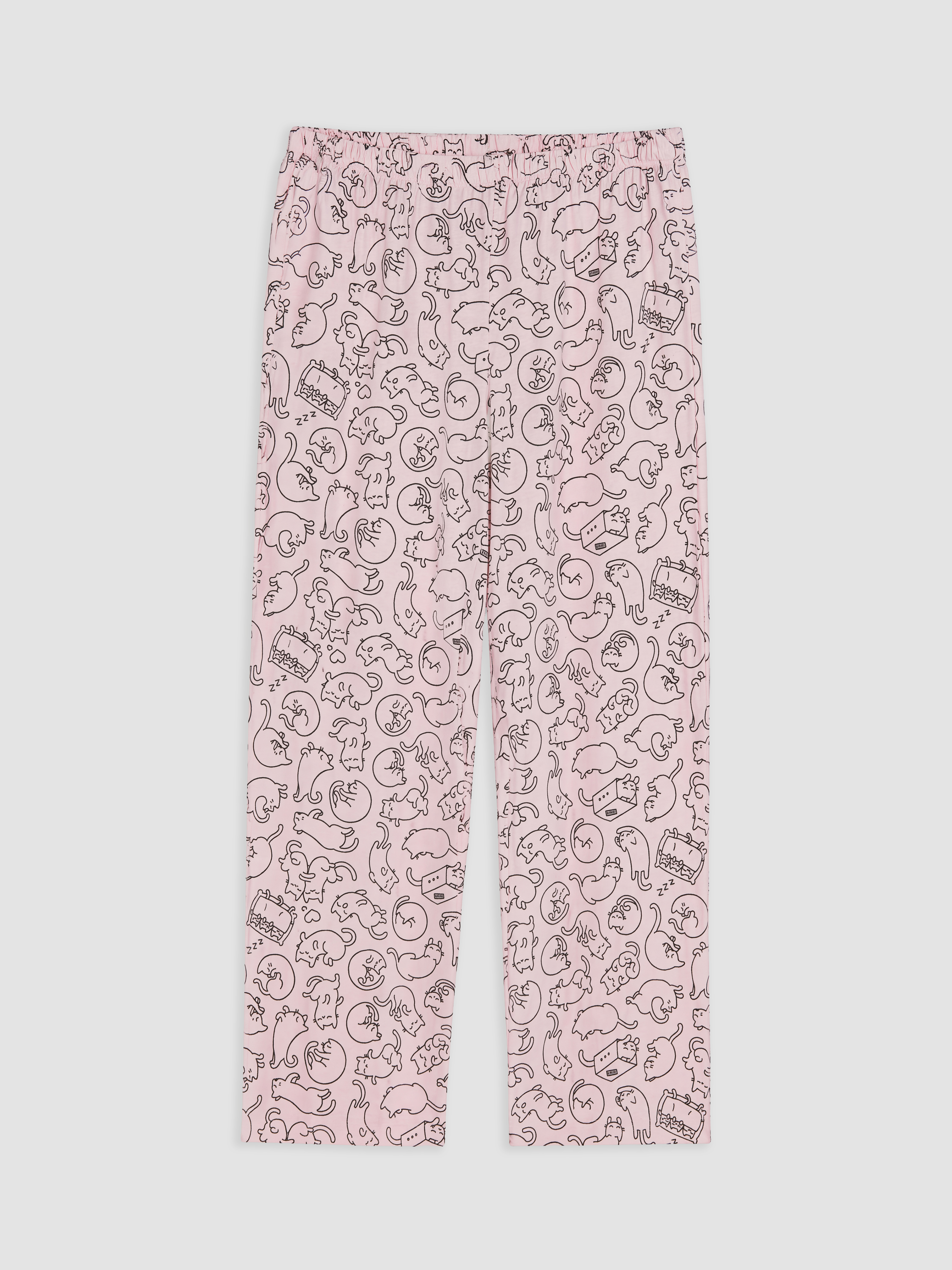 LCW DREAM Kedi Desenli Kadın Pijama Takım görsel 8