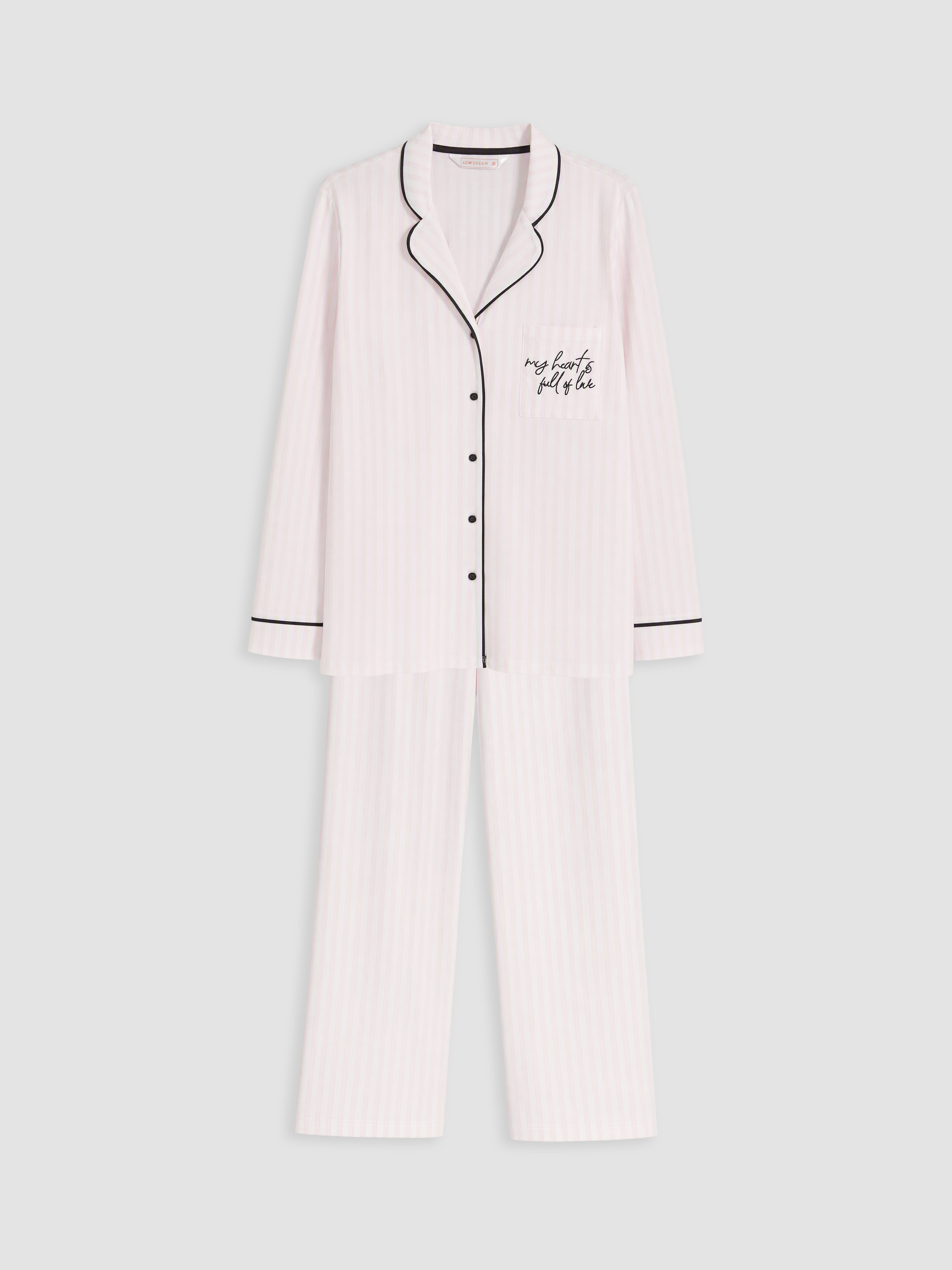 LCW DREAM Gömlek Yaka Çizgili Kadın Pijama Takım görsel 5