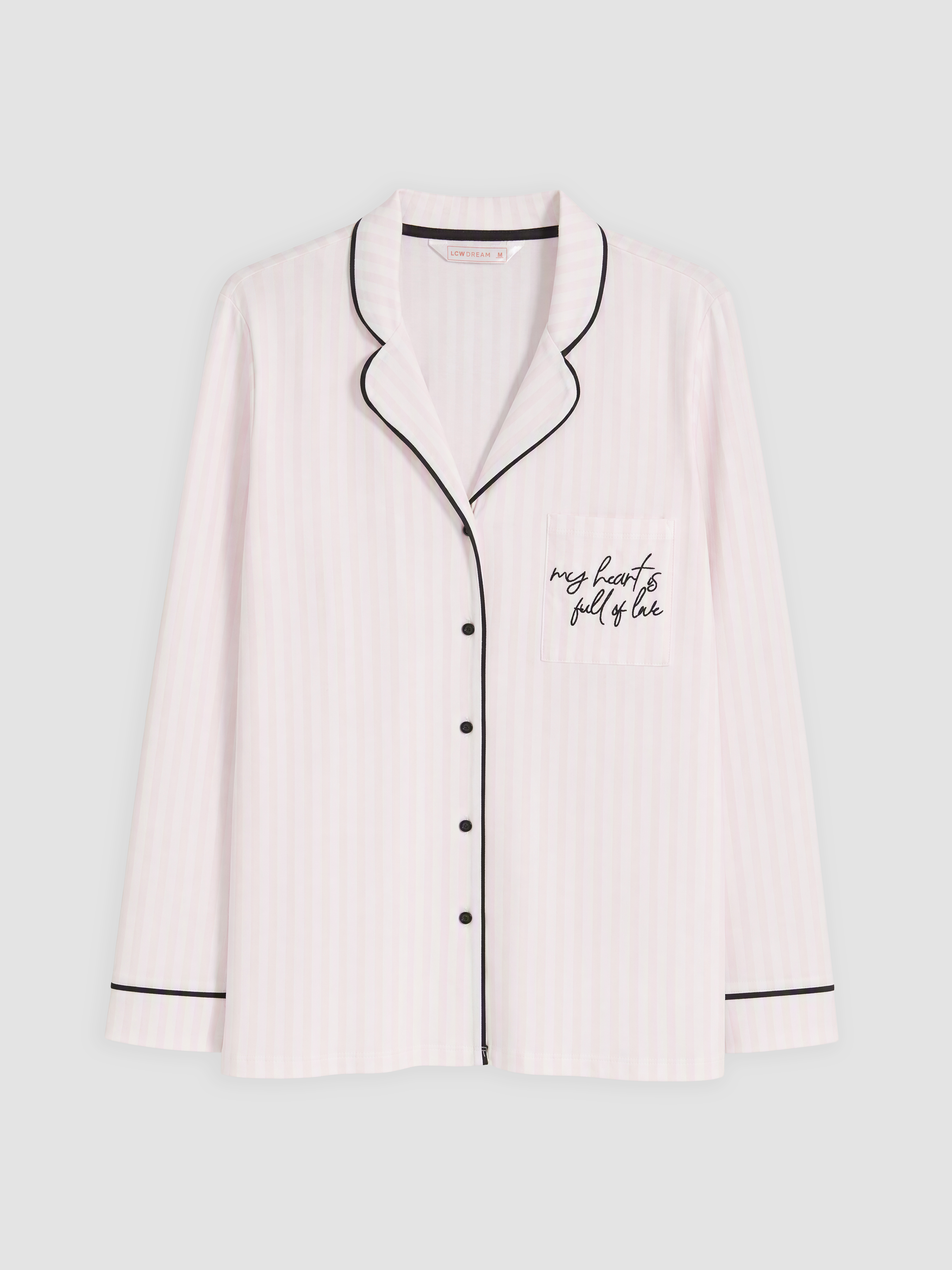 LCW DREAM Gömlek Yaka Çizgili Kadın Pijama Takım görsel 6
