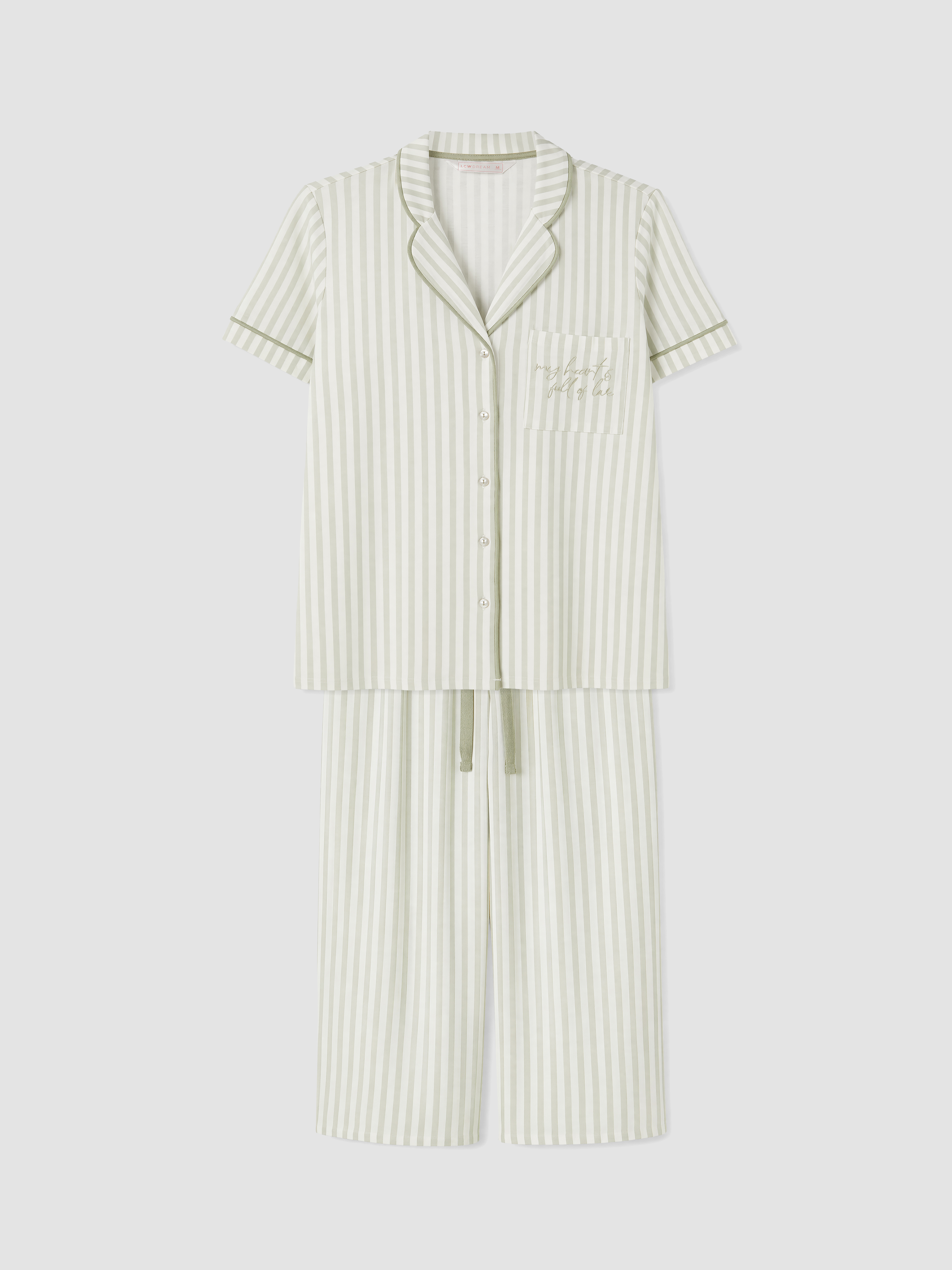 LCW DREAM Gömlek Yaka Çizgili Kadın Pijama Takımı görsel 5