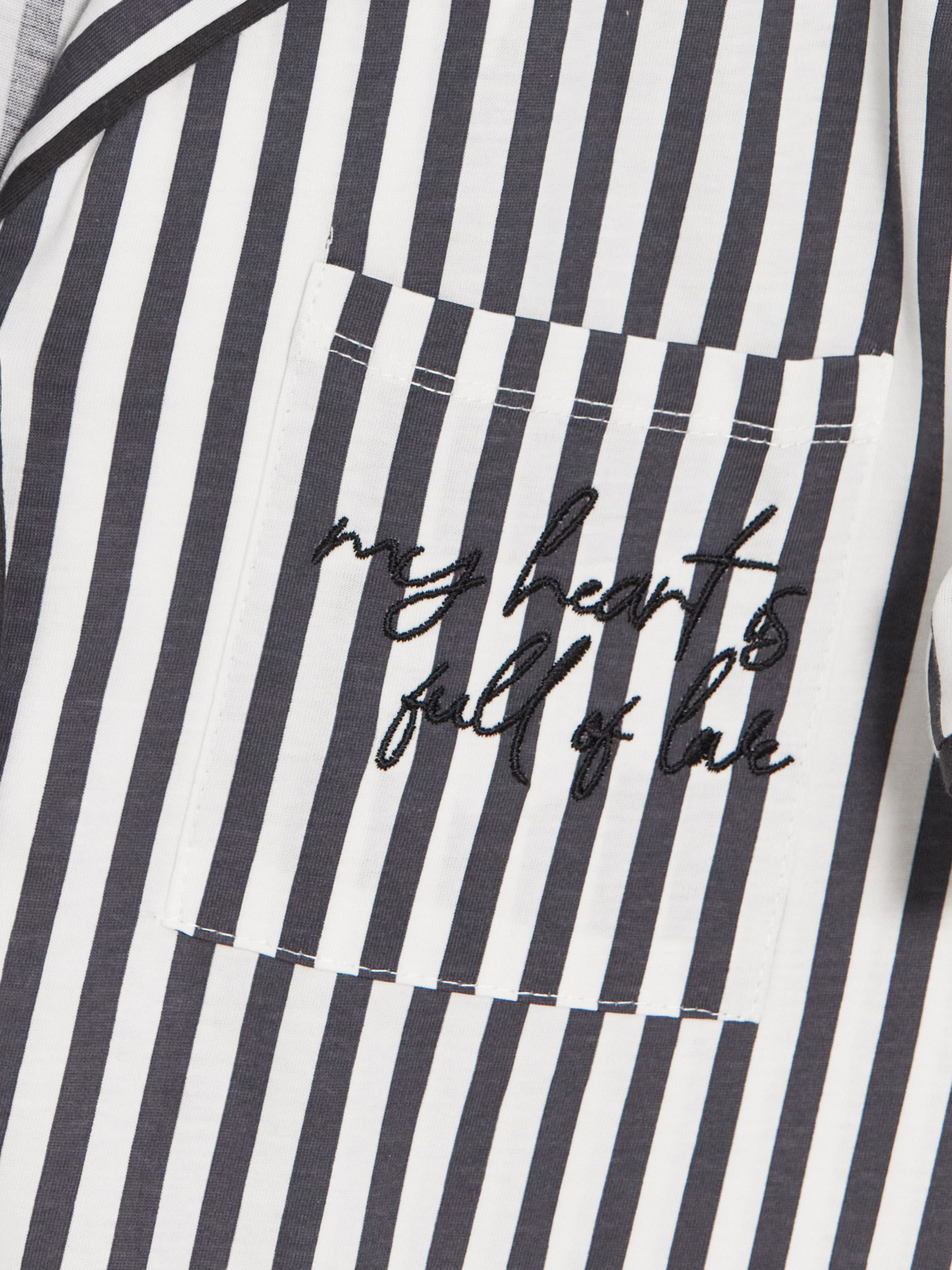 LCW DREAM Gömlek Yaka Çizgili Kadın Pijama Takımı görsel 6