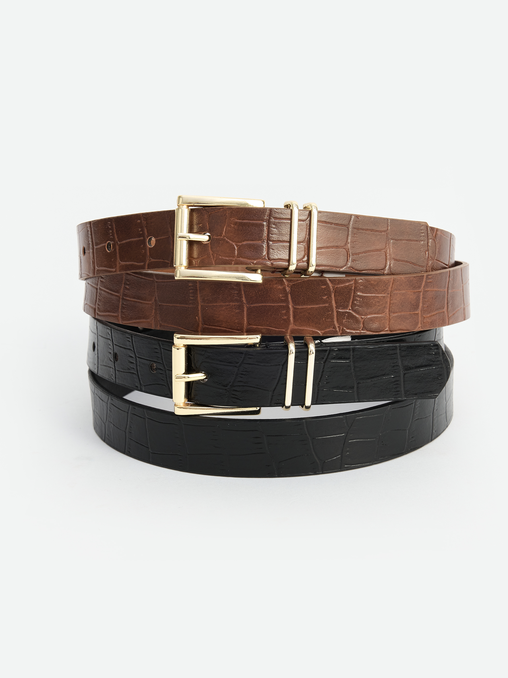 LCW ACCESSORIES Timsah Derisi Görünümlü 2'li Kadın Kemer görsel 2