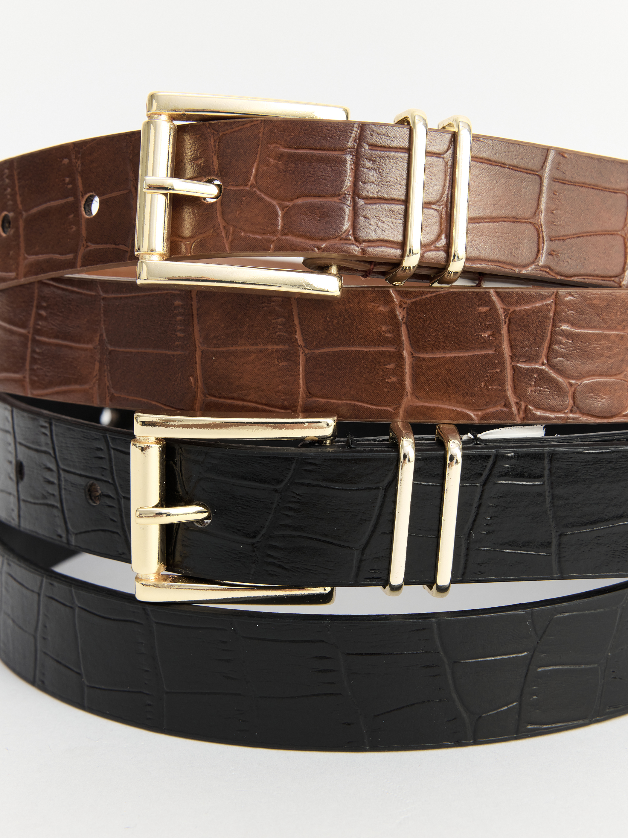 LCW ACCESSORIES Timsah Derisi Görünümlü 2'li Kadın Kemer görsel 3