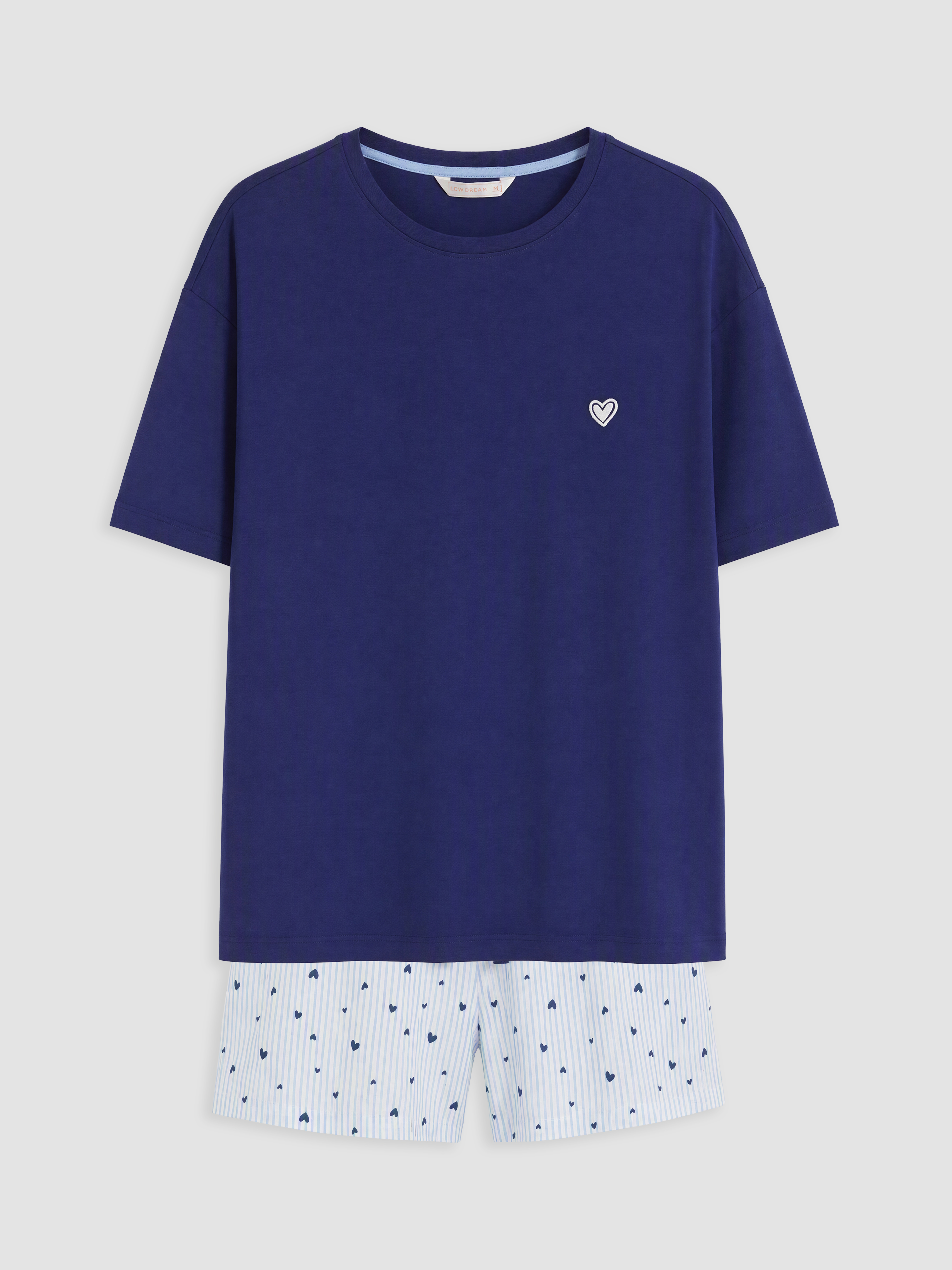 LCW DREAM Kalp Desenli Kadın Şortlu Pijama Takımı görsel 5
