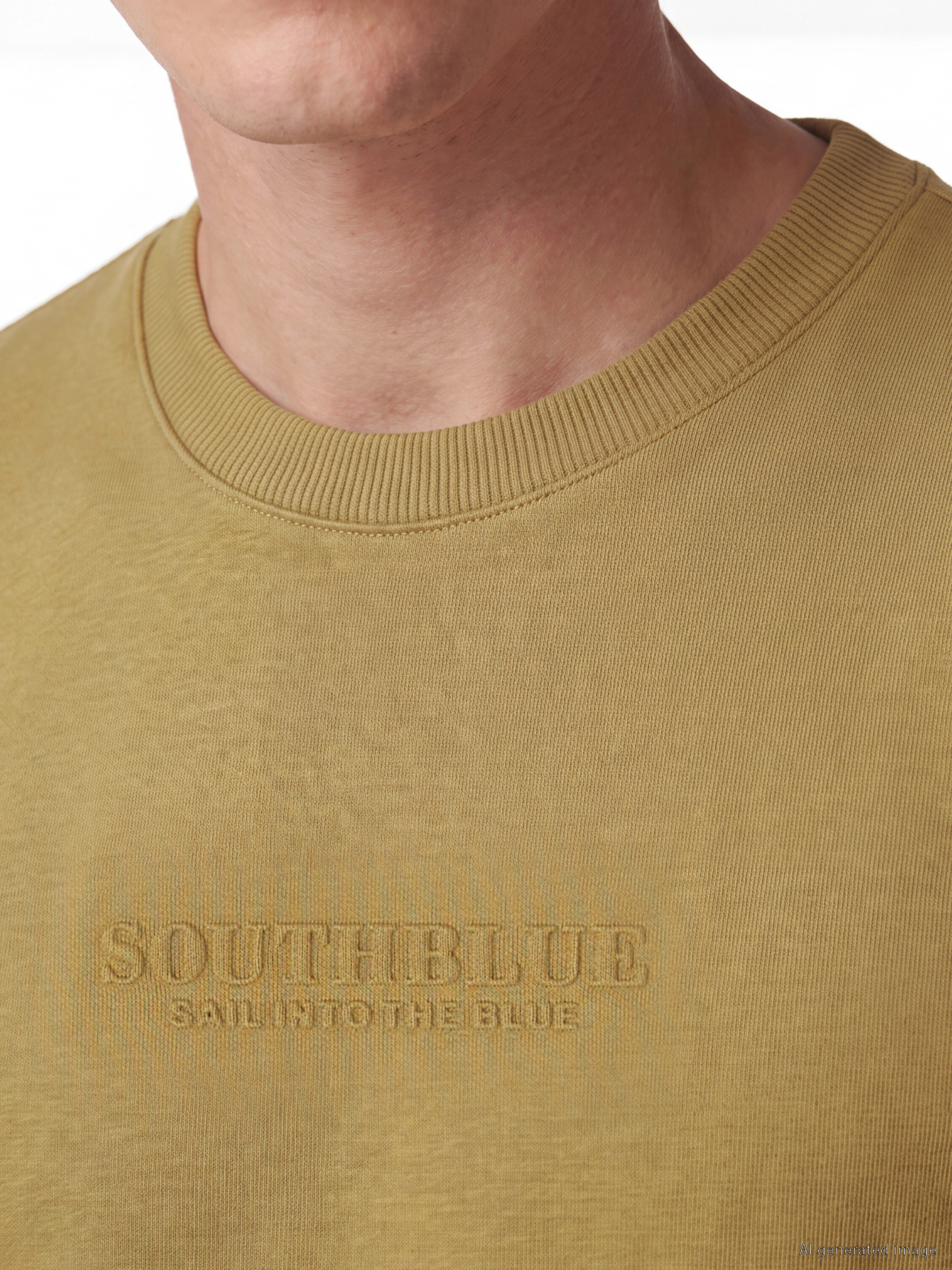 SOUTHBLUE Bisiklet Yaka Nakışlı Erkek Kalın Sweatshirt görsel 3