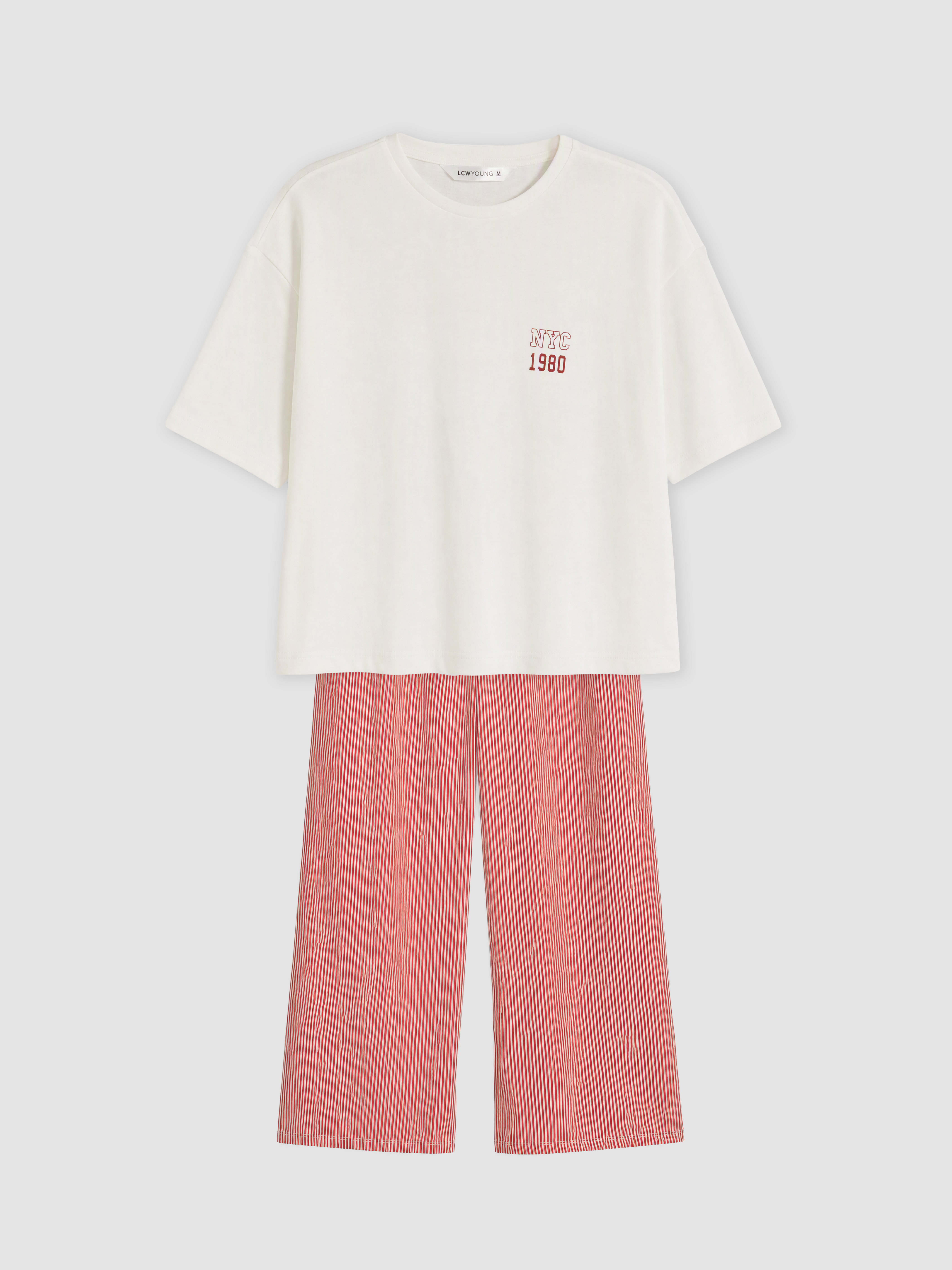 LCW Young NYC Baskılı Kadın Pijama Takım görsel 5