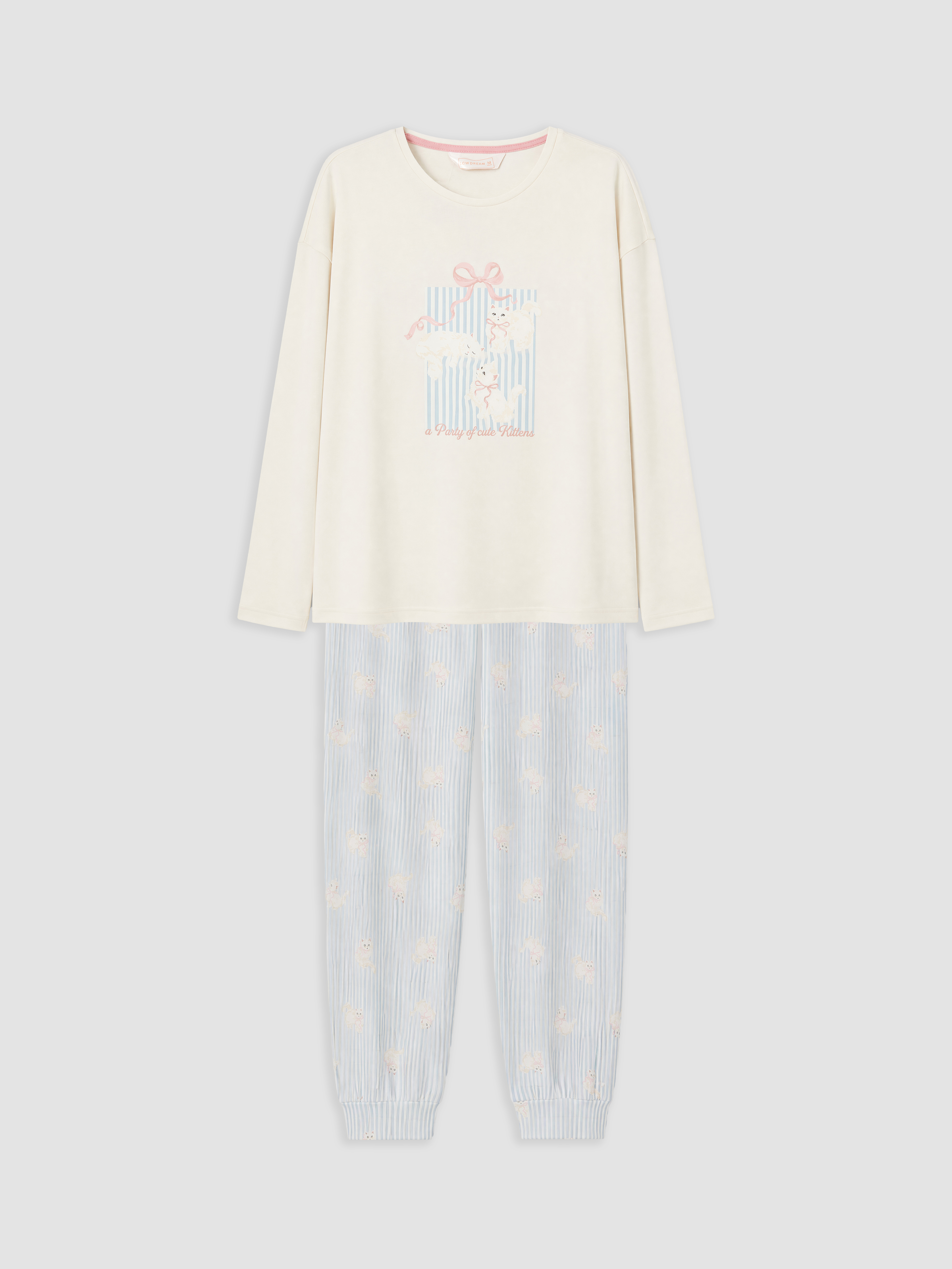 LCW DREAM Bisiklet Yaka Baskılı Kadın Pijama Takımı görsel 5