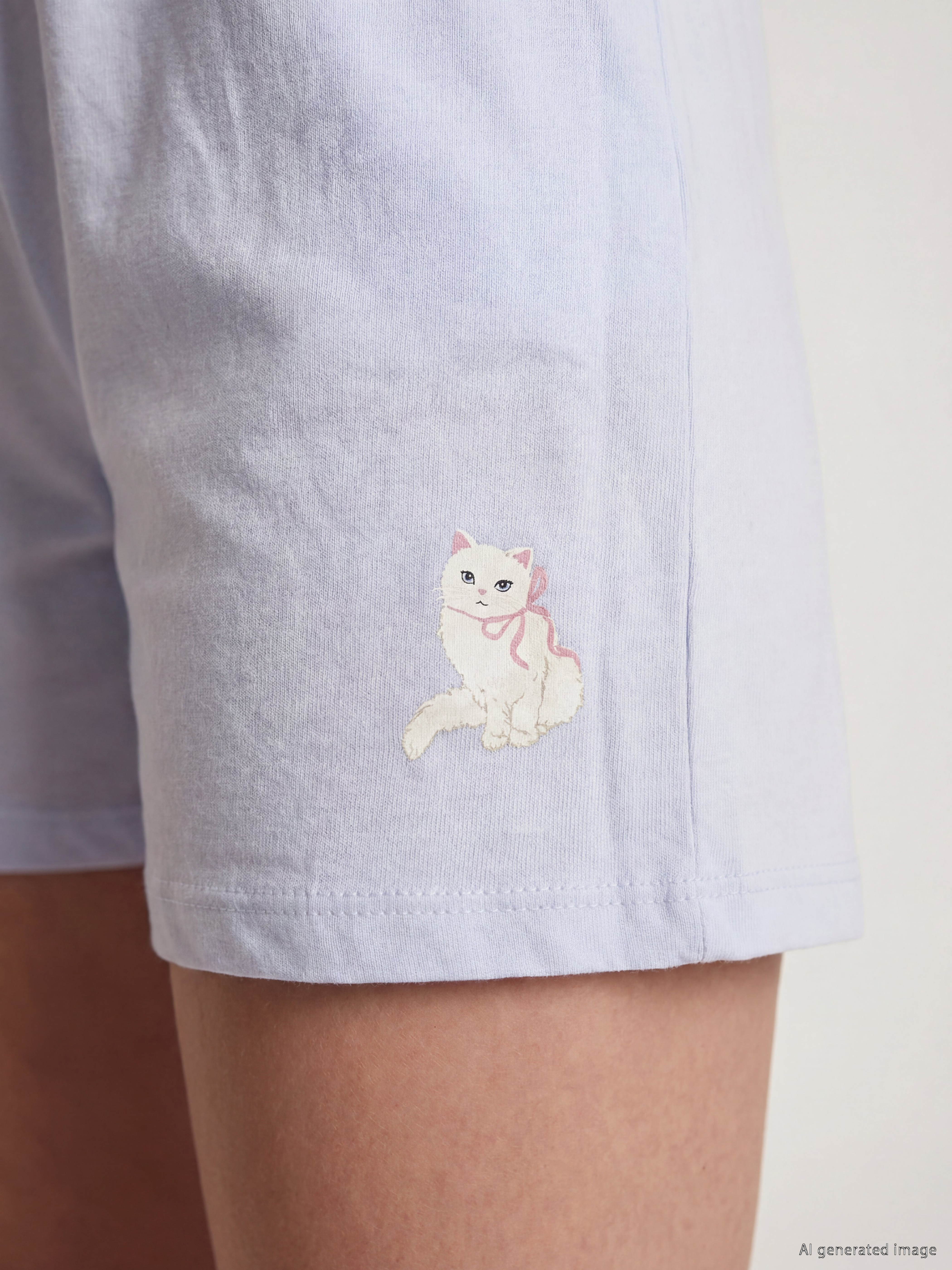 LCW DREAM Beli Lastikli Baskılı Kadın Şort Pijama Altı 2'li görsel 6