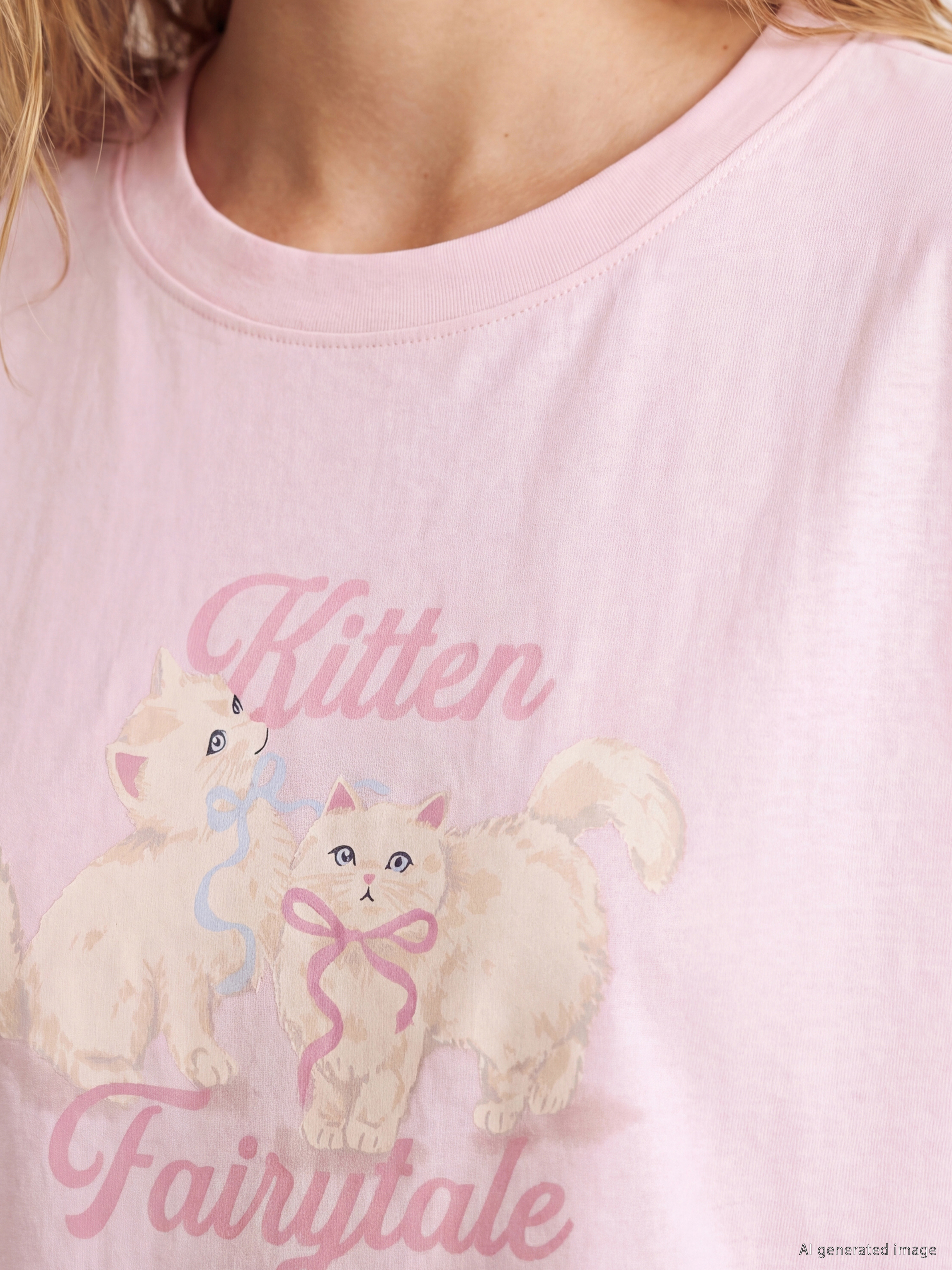 LCW DREAM Bisiklet Yaka Baskılı Kadın Pijama Takımı görsel 3