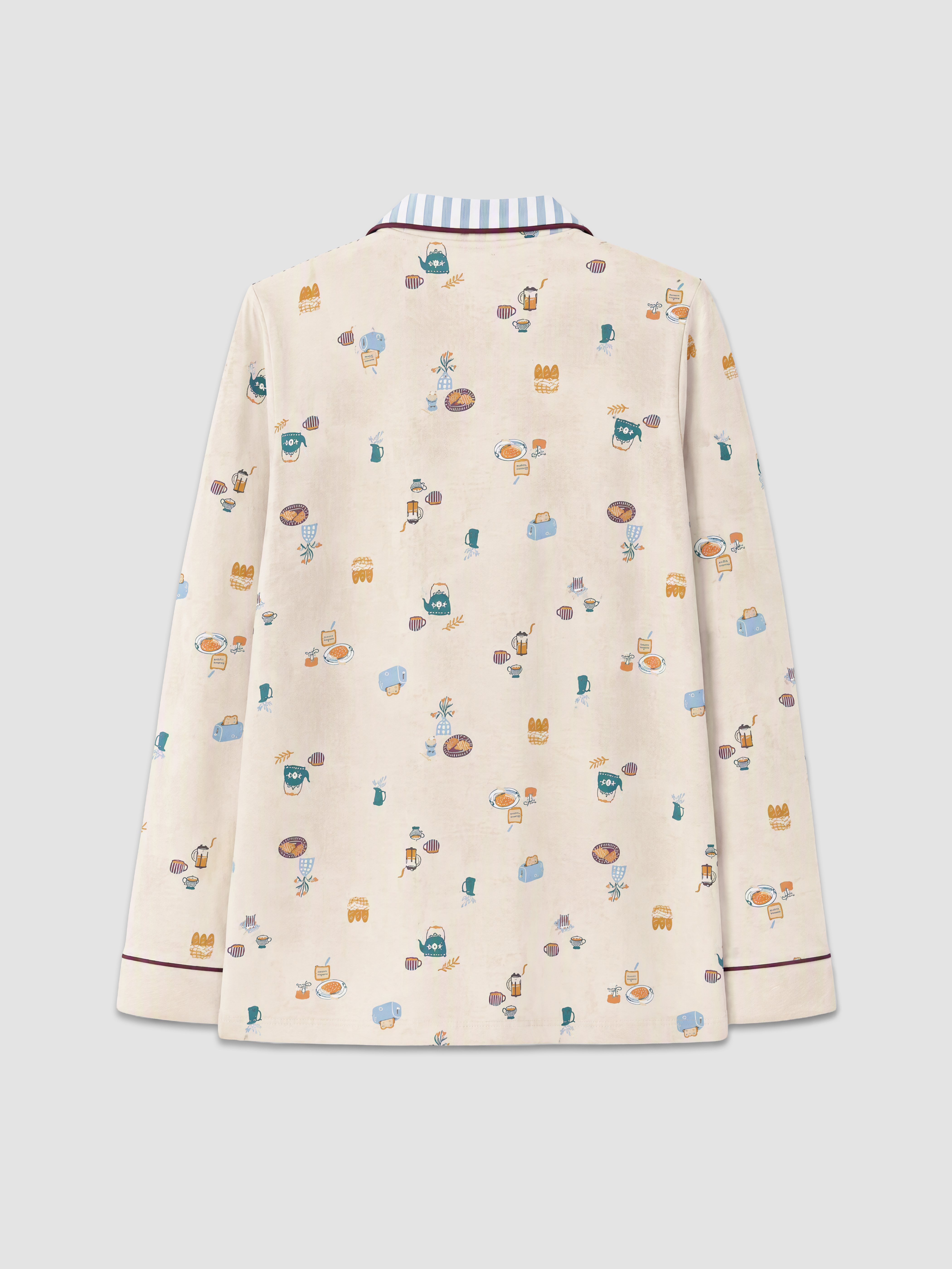 LCW DREAM Gömlek Yaka Baskılı Kadın Pijama Takımı görsel 8